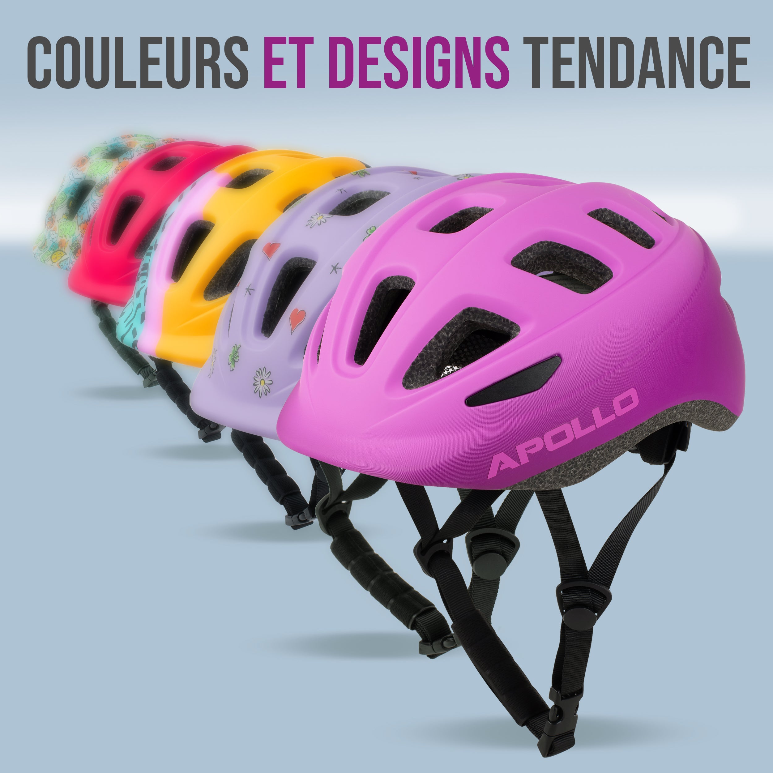 Apollo - APOLLO Casque Multisport pour Enfants et Adolescents - Pink Fade