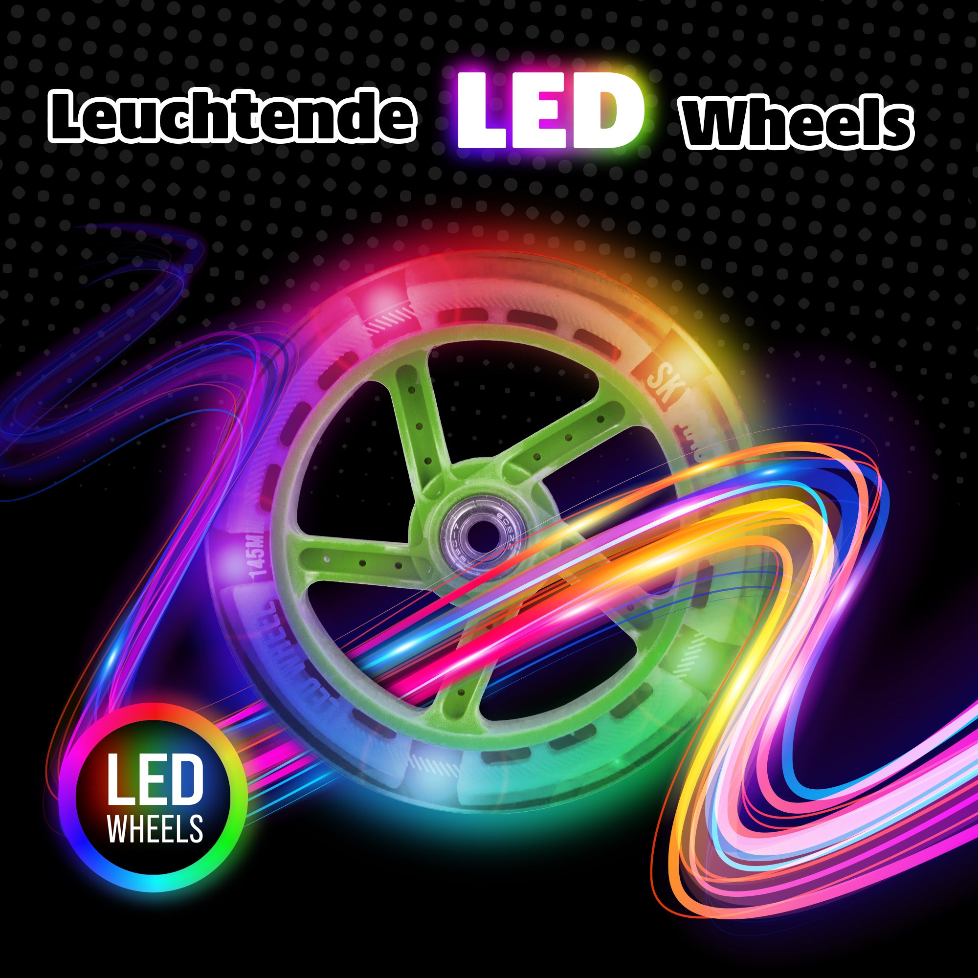 Apollo - Ensemble de roues de rechange pour Skyracer - Ensemble de roues de 145 mm - par Apollo - Green