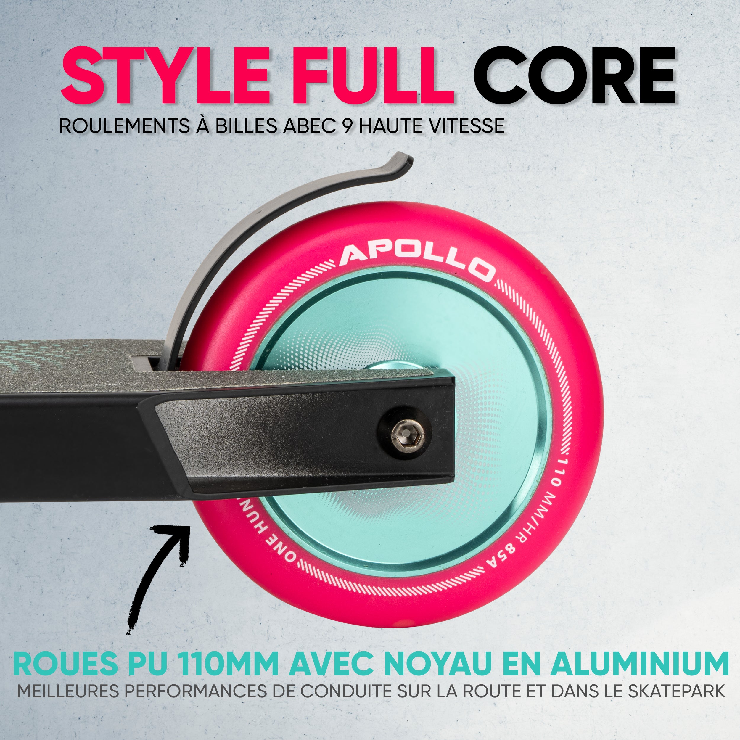 Apollo - Trottinette freestyle Apollo "Eagle" - Noir Menthe Rose