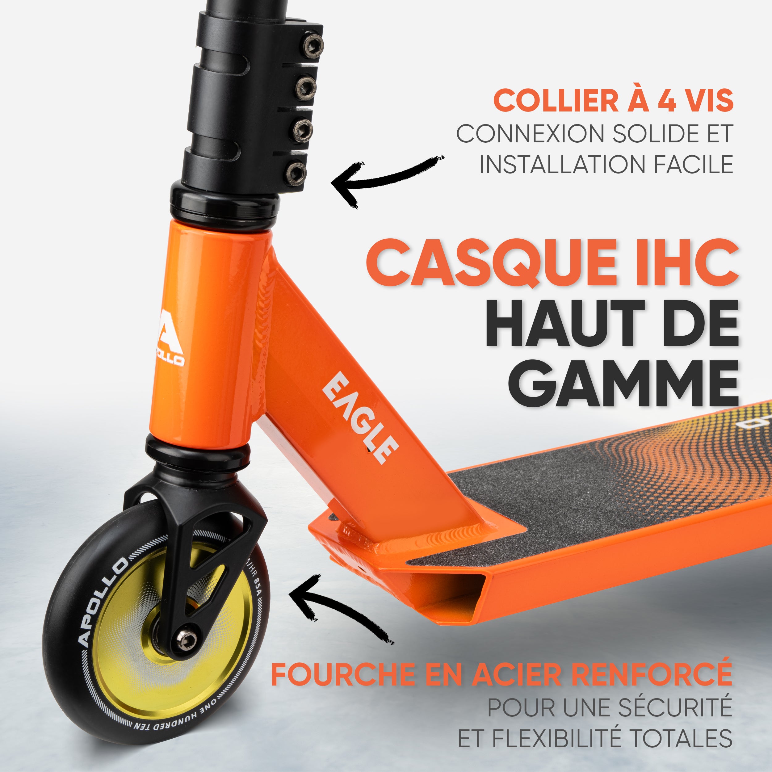 Apollo - Trottinette freestyle Apollo "Eagle" - Noir Orange