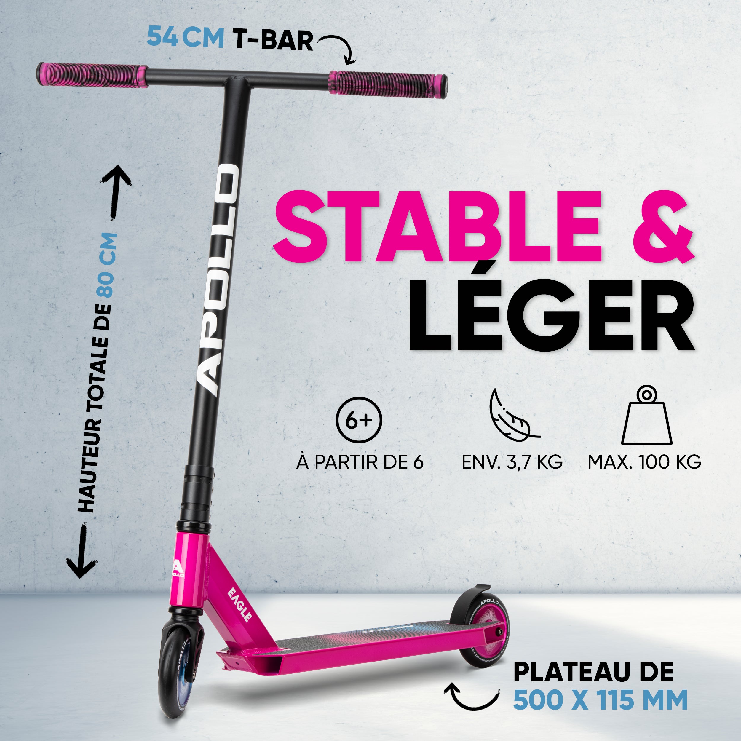 Apollo - Trottinette freestyle Apollo "Eagle" - Rose
