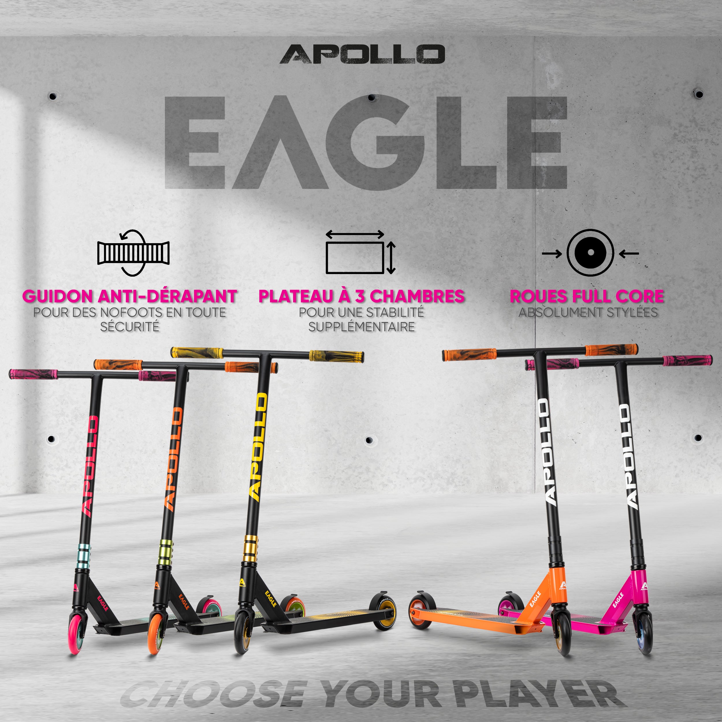 Apollo - Trottinette freestyle Apollo "Eagle" - Rose