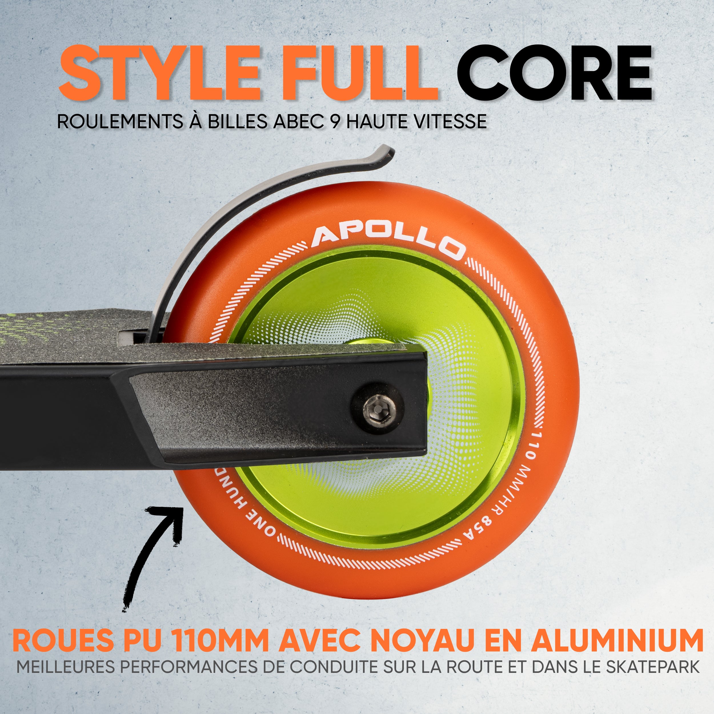 Apollo - Trottinette freestyle Apollo "Eagle" - Noir Vert Orange