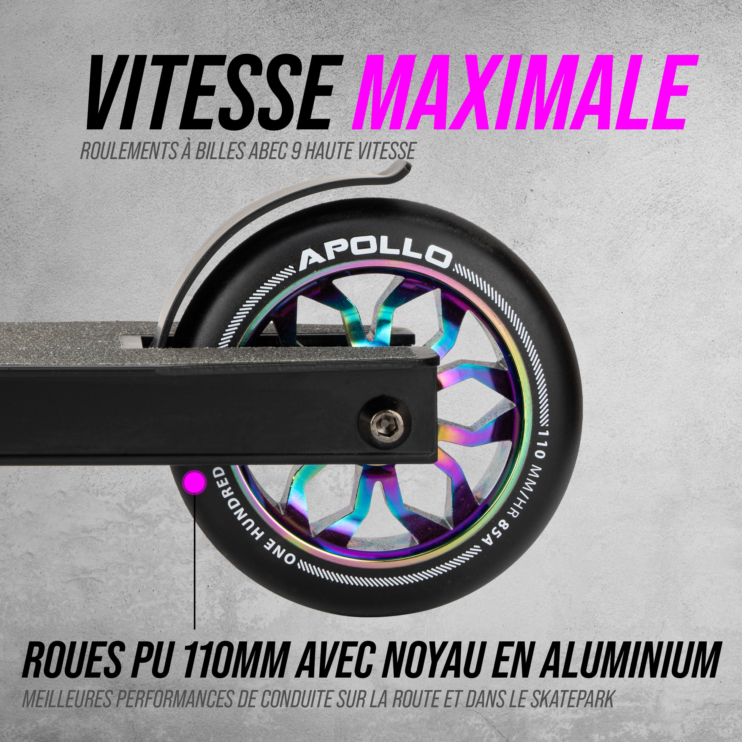 Apollo - Apollo Trottinette de Stunt "Hawk" - Black Rainbow