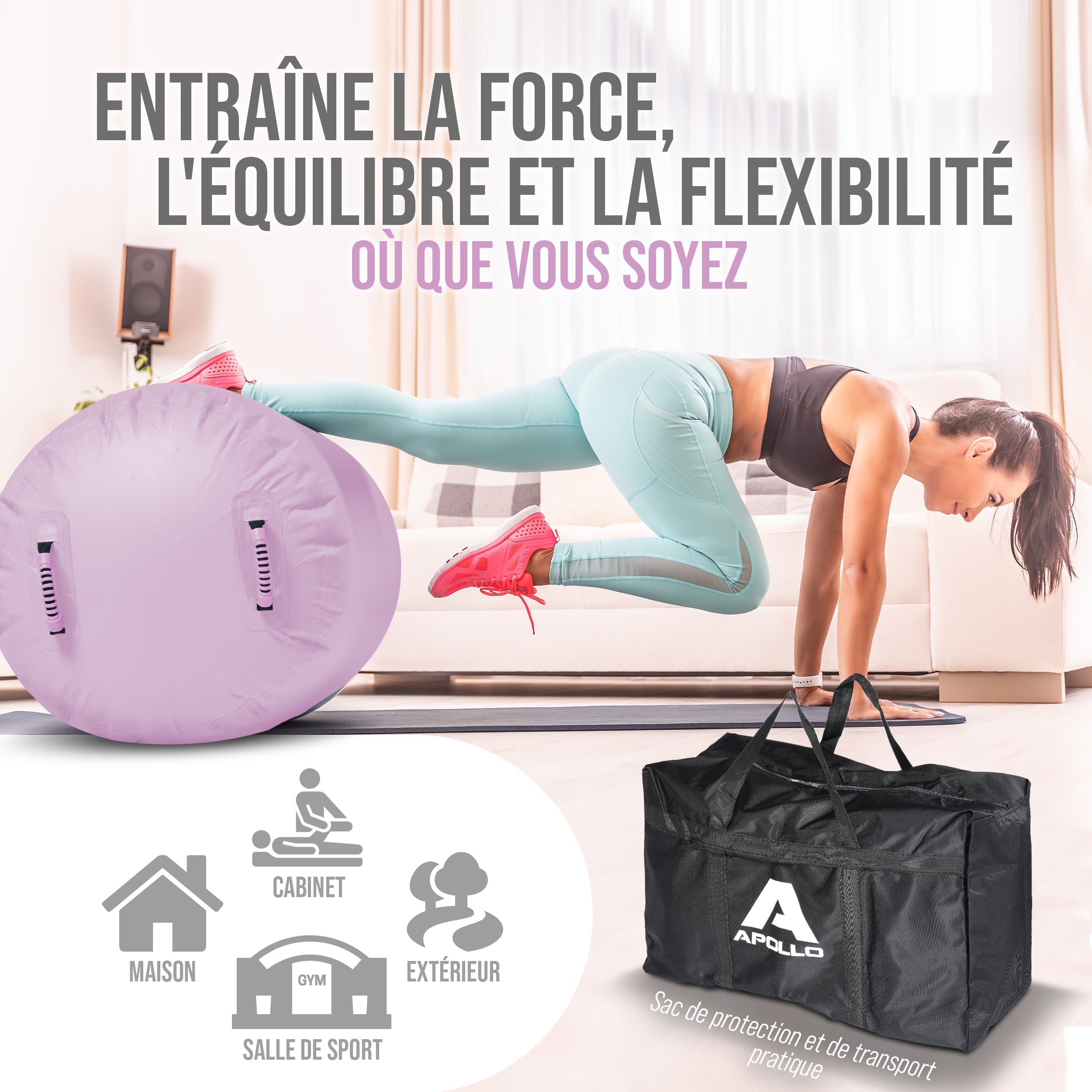 Apollo - Air Roll Pro - Rouleau de suivi de l'air - Rose 120x60