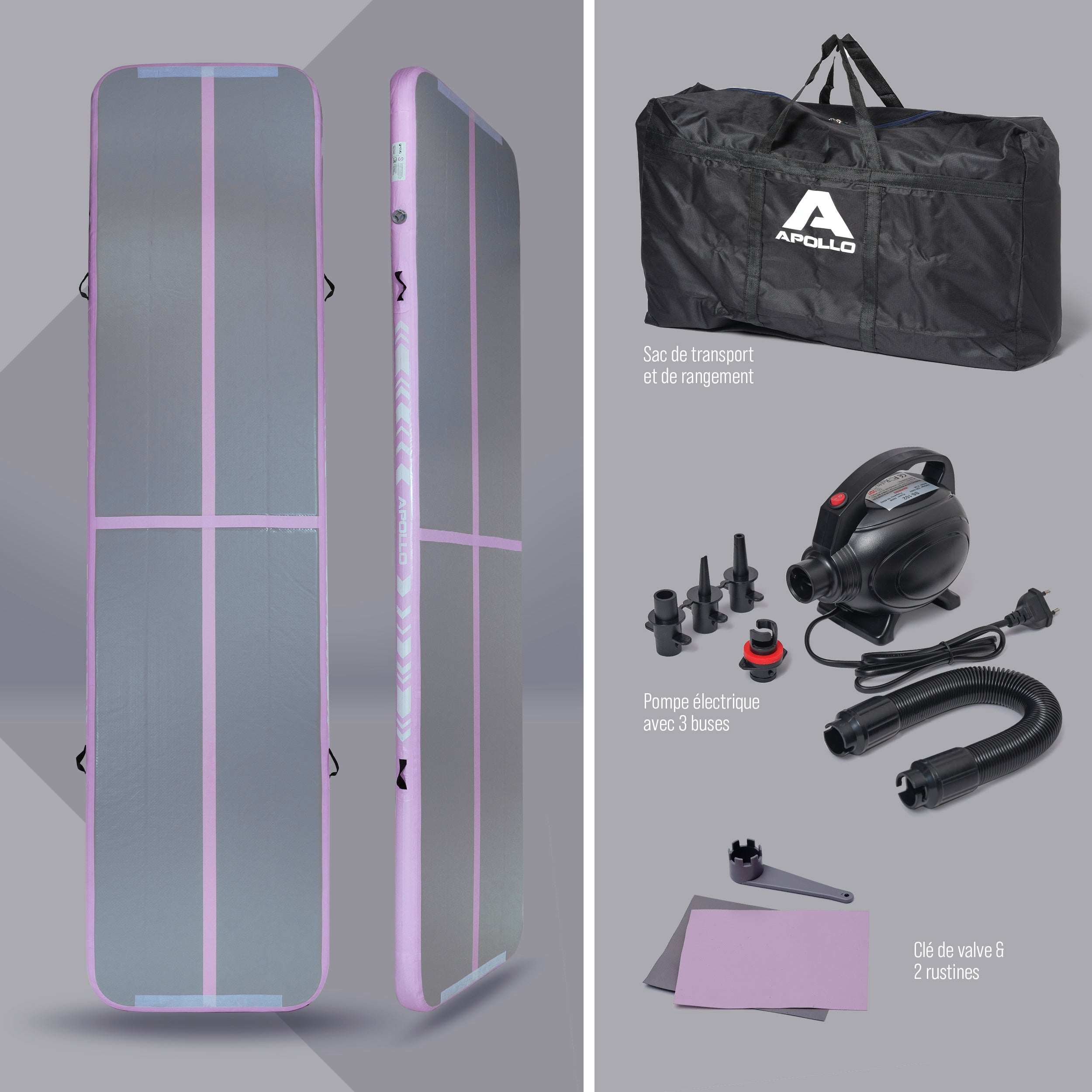 Apollo - Air Mat Pro - Tapis de suivi de l'air - Pink 400x100x10