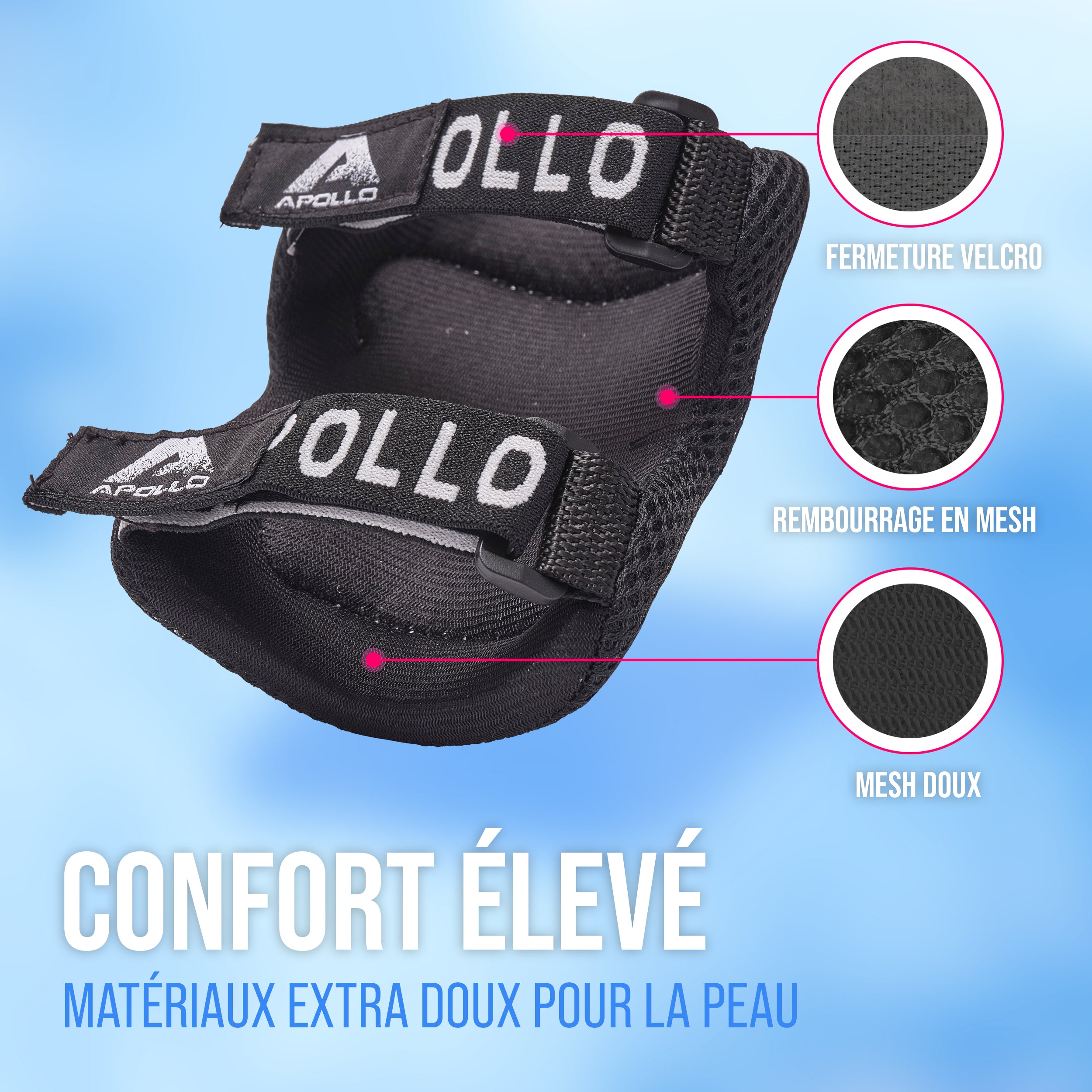 Apollo - Ensemble de protecteurs Apollo pour enfants - Black White