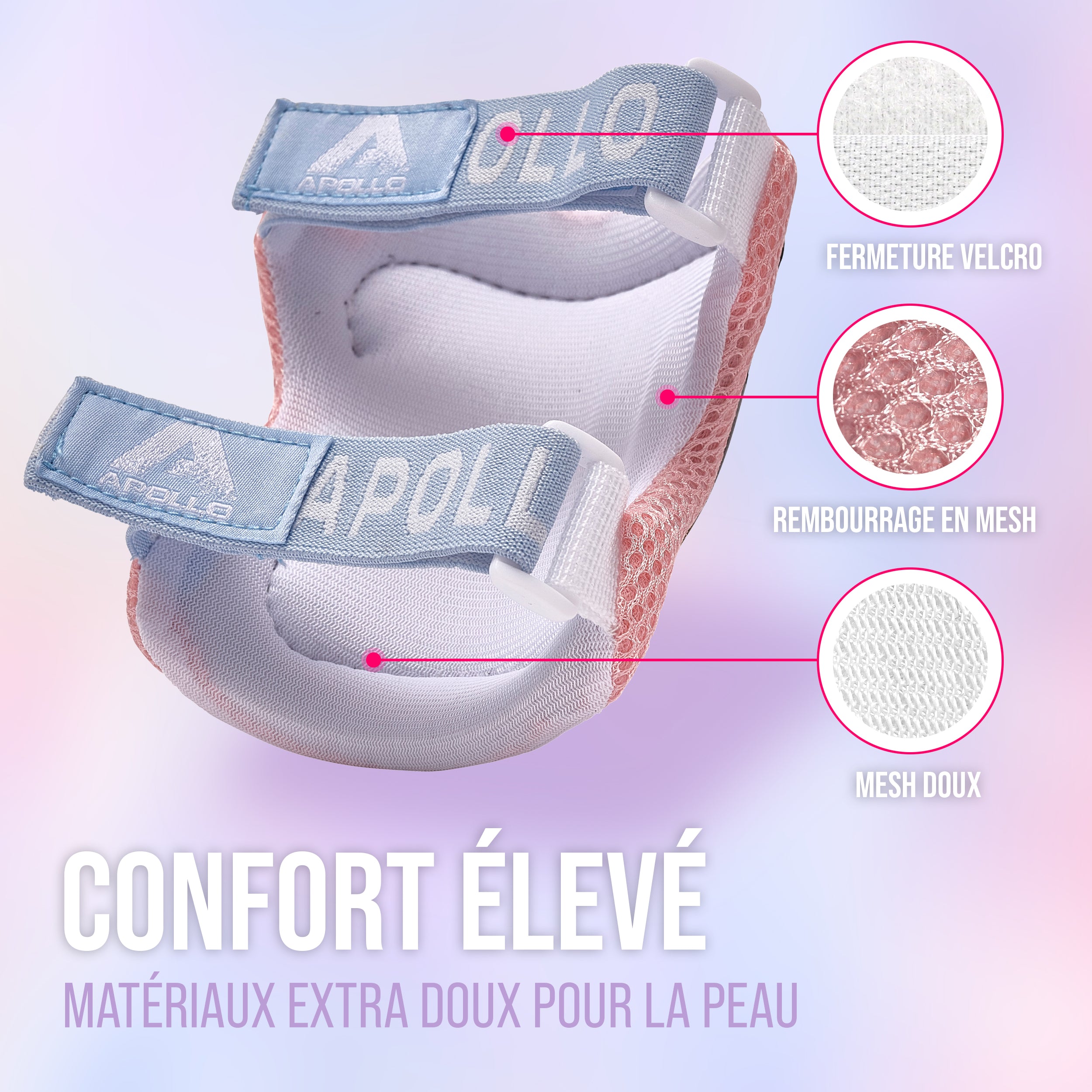 Apollo - Ensemble de protecteurs Apollo pour enfants - Rosa White