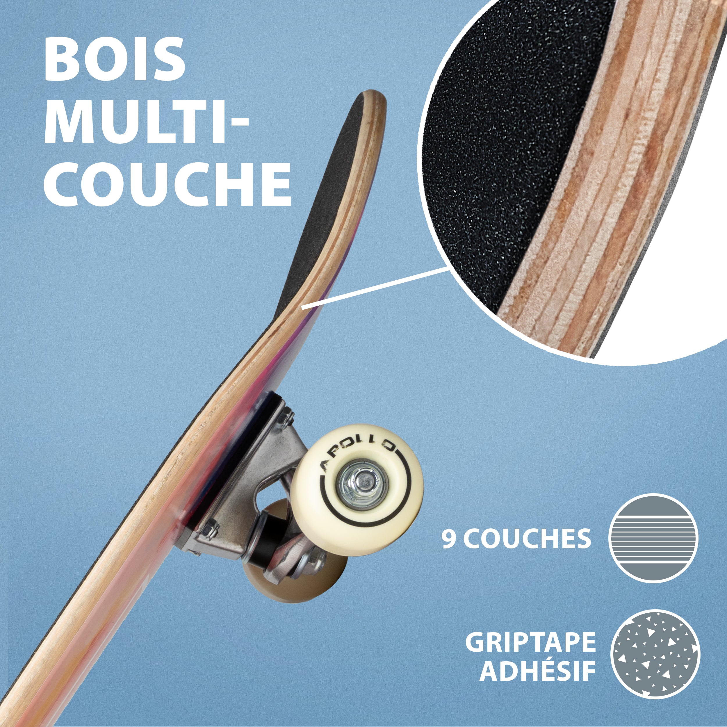 Apollo - Skateboard pour Enfants - Color Nebula - 71 cm -