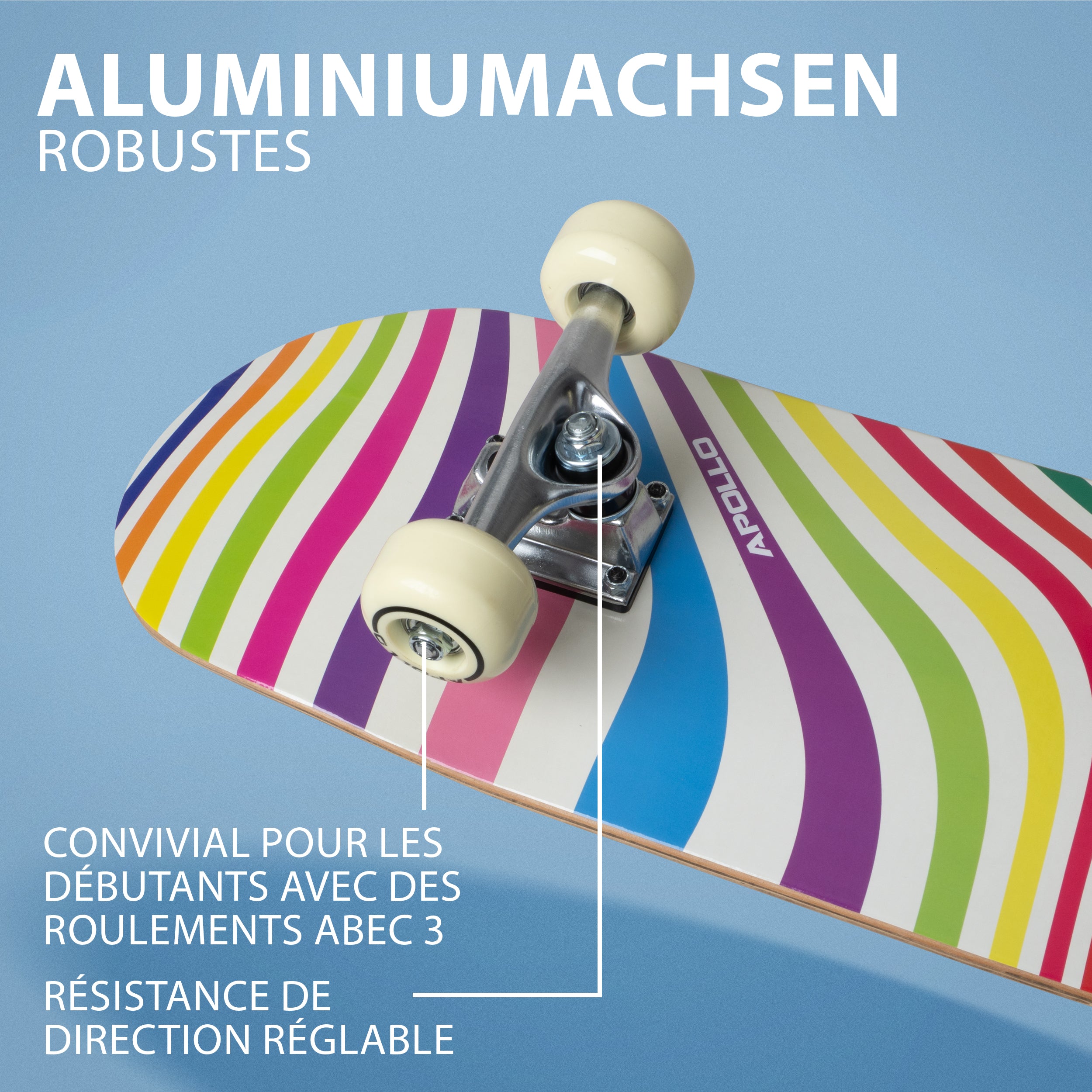 Apollo - Skateboard pour Enfants - Retro Colors - 71 cm -