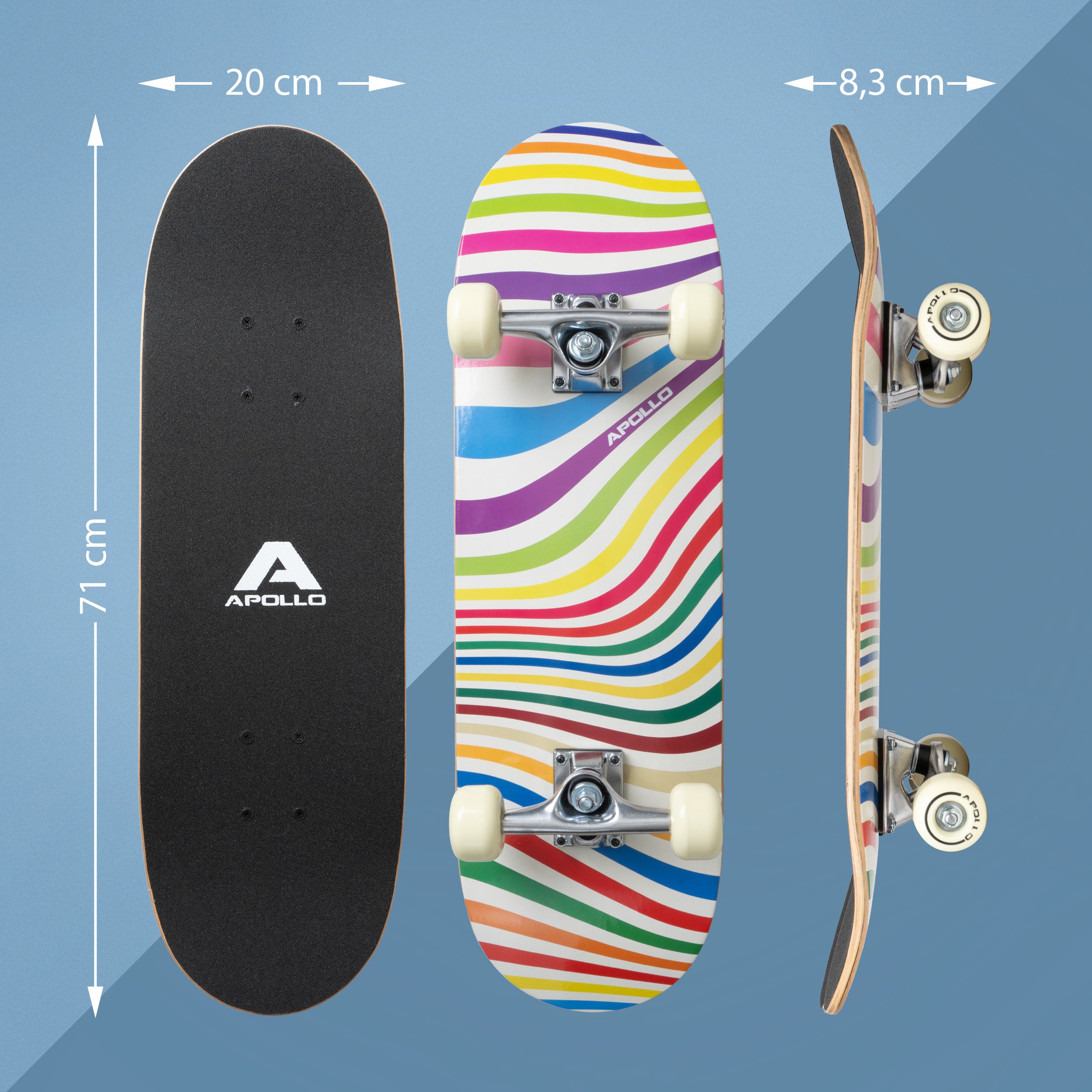 Apollo - Skateboard pour Enfants - Retro Colors - 71 cm -