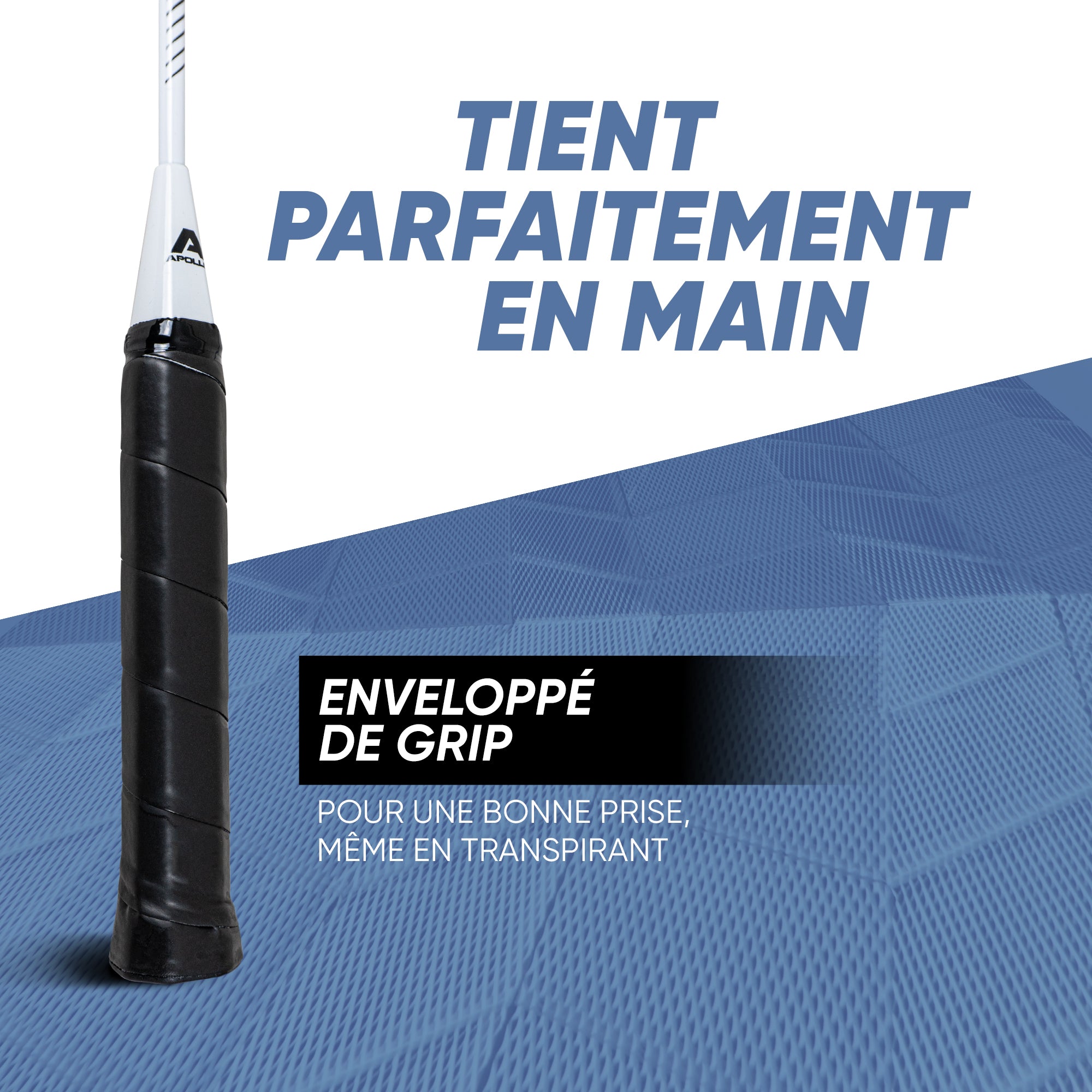 Apollo - Badminton Set Match Pro 400 - Raquette de badminton pour enfants et adultes - Blanc Noir