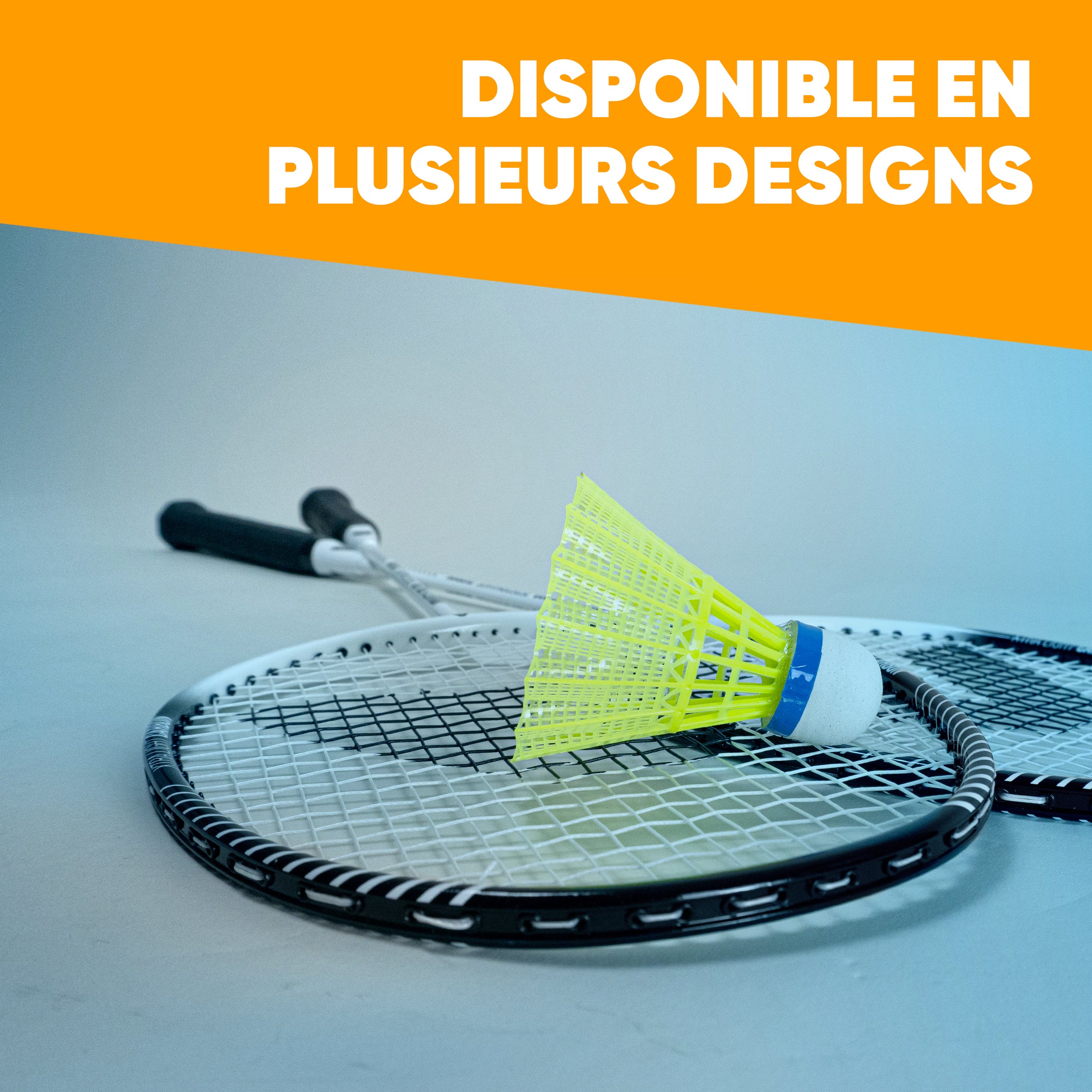 Apollo - Set de badminton Match Pro 800 – inclus : sac de transport, 2 raquettes, volants - Blanc Noir