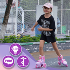 Apollo Funsport FR - My 1st Patins à roulettes réglables pour enfants, taille 26-30, - Rose