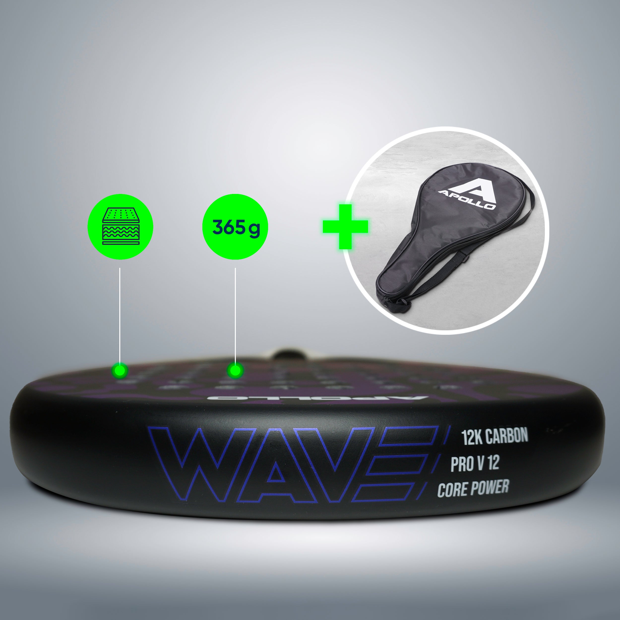 Apollo Funsport France - Raquette de padel Apollo 12K Wave - Purple Pink