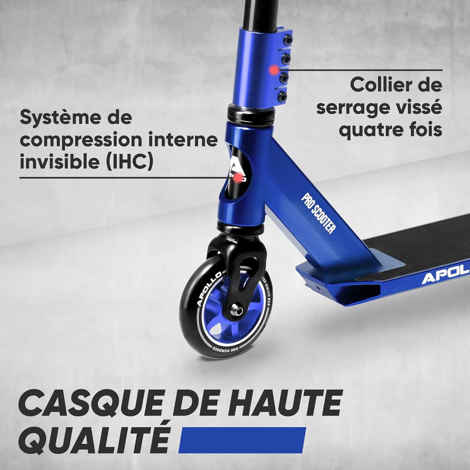 Apollo - Stunt Scooter - Star Pro - HighQuality eloxierter Profi Stunt Scooter - Bleu