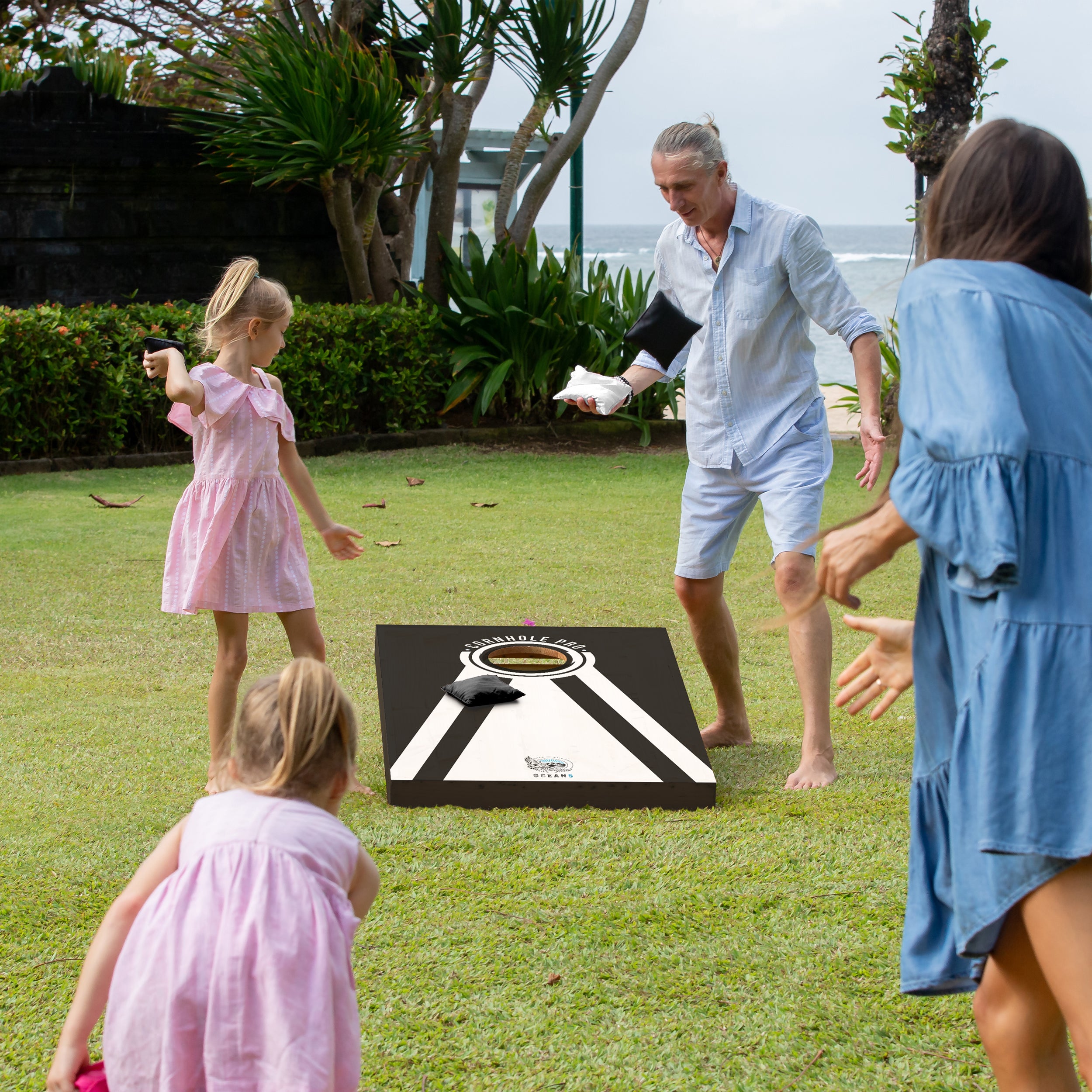 Ocean 5 - Cornhole Pro - Jeu original de trou borgne, le classique des États-Unis - Noir