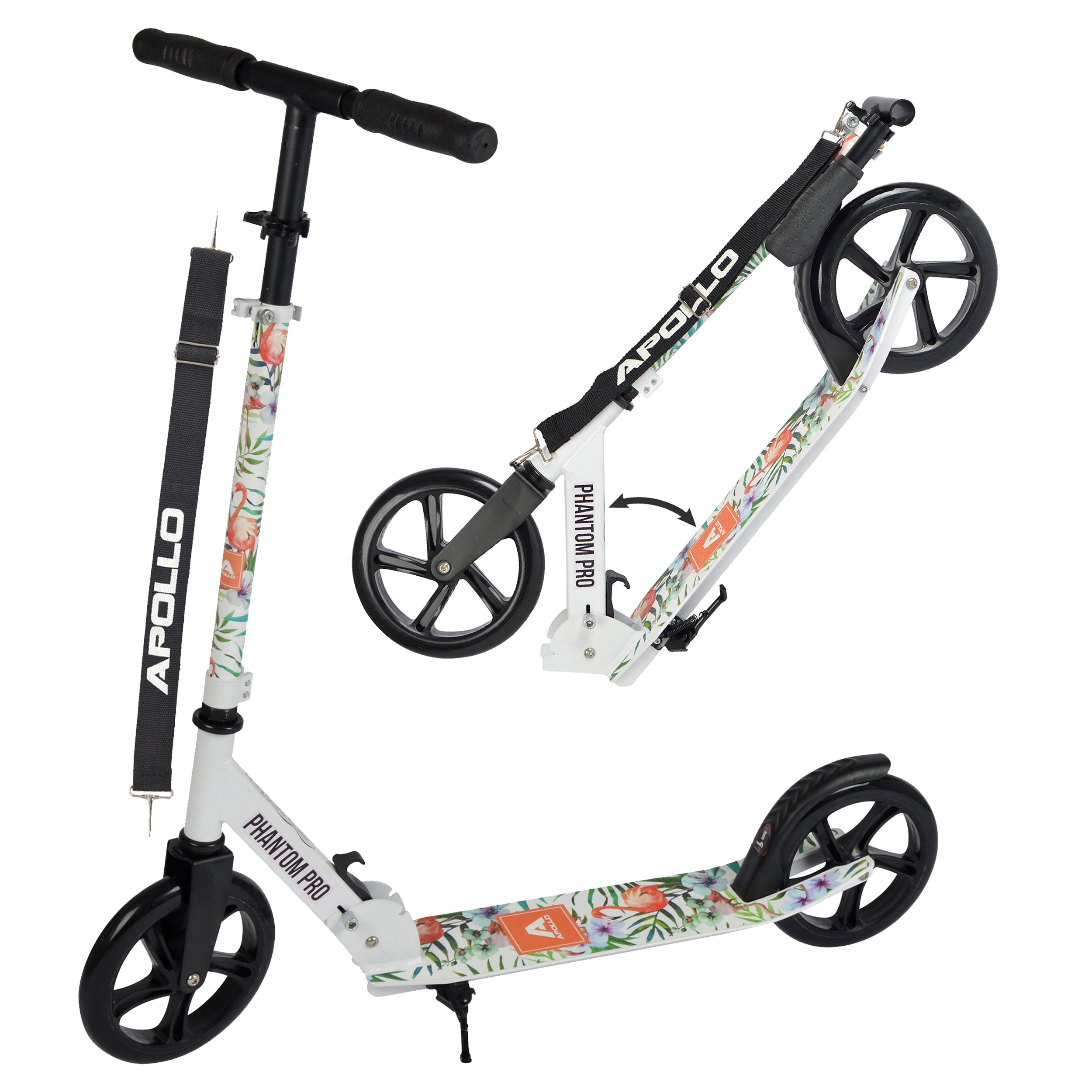 Apollo - Trottinette avec roues XXL Phantom pour adultes et enfants - 200mm - Flamingo