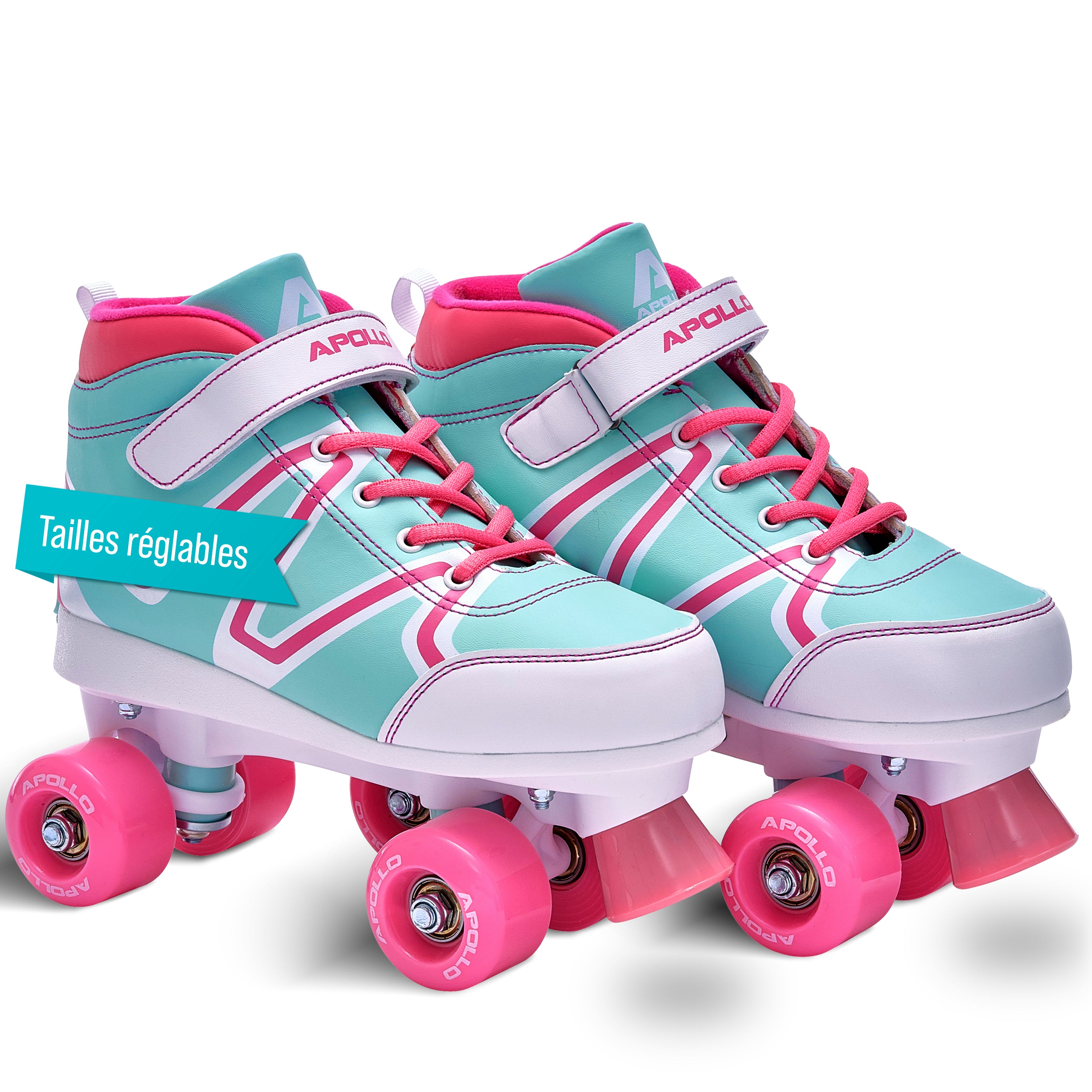 Apollo - Soft Boots patins à roulettes enfants filles disco - pointure réglable - Candy - L (39-42)