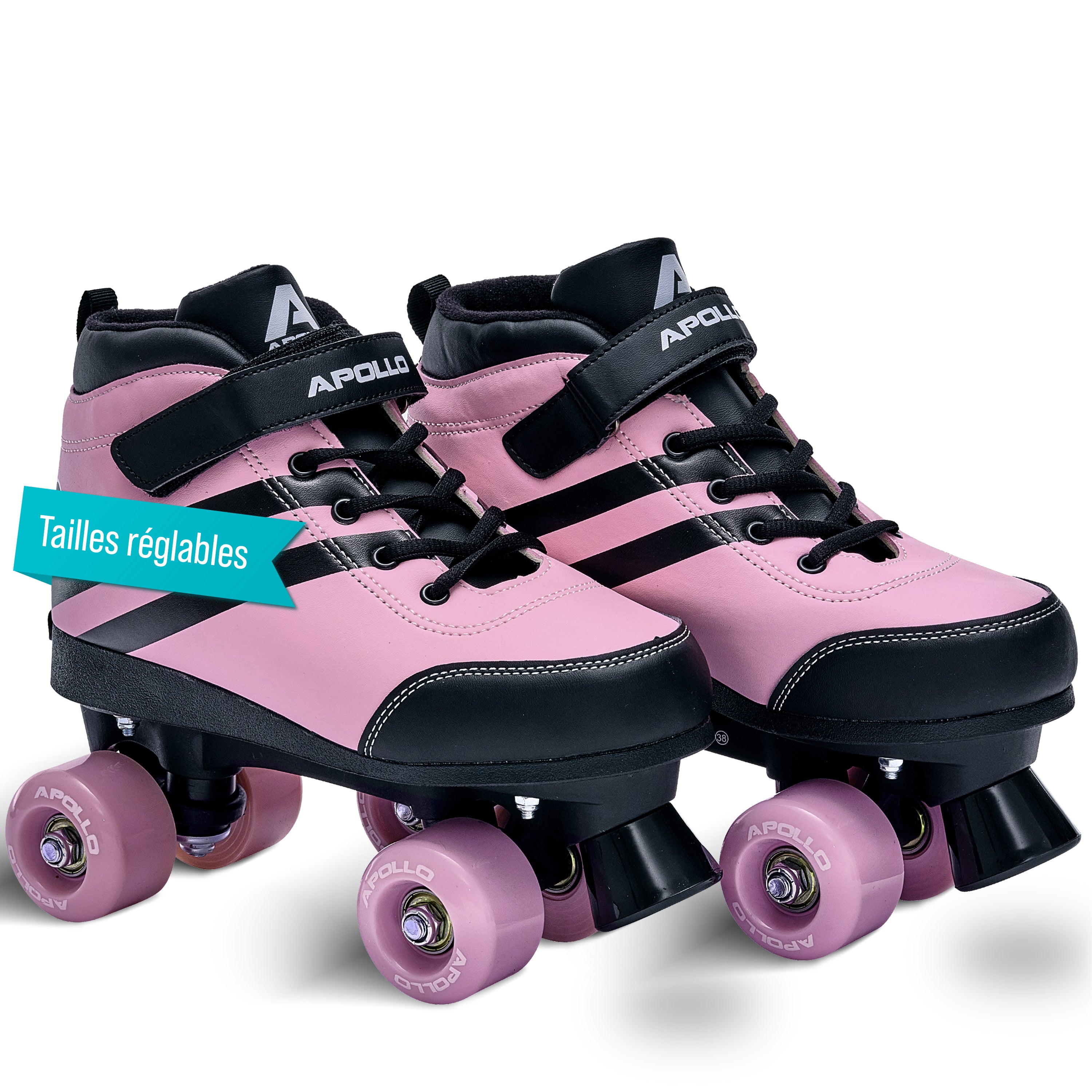 Apollo - Soft Boots patins à roulettes enfants filles disco - pointure réglable - Pink Revolution - L (39-42)