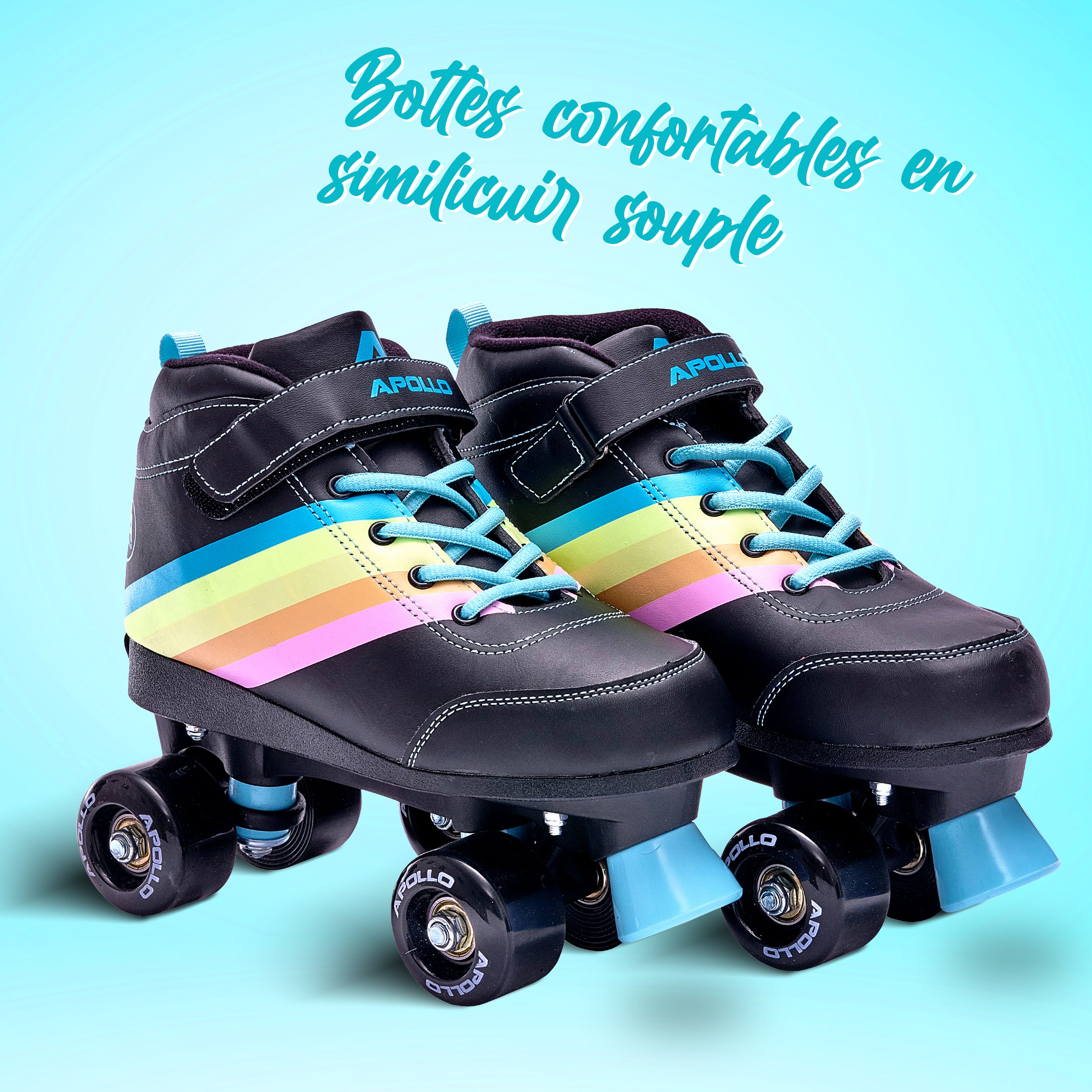 Apollo - Soft Boots patins à roulettes enfants filles disco - pointure réglable - Beyond - L (39-42)