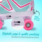 Apollo - Soft Boots patins à roulettes enfants filles disco - pointure réglable - Candy - L (39-42)