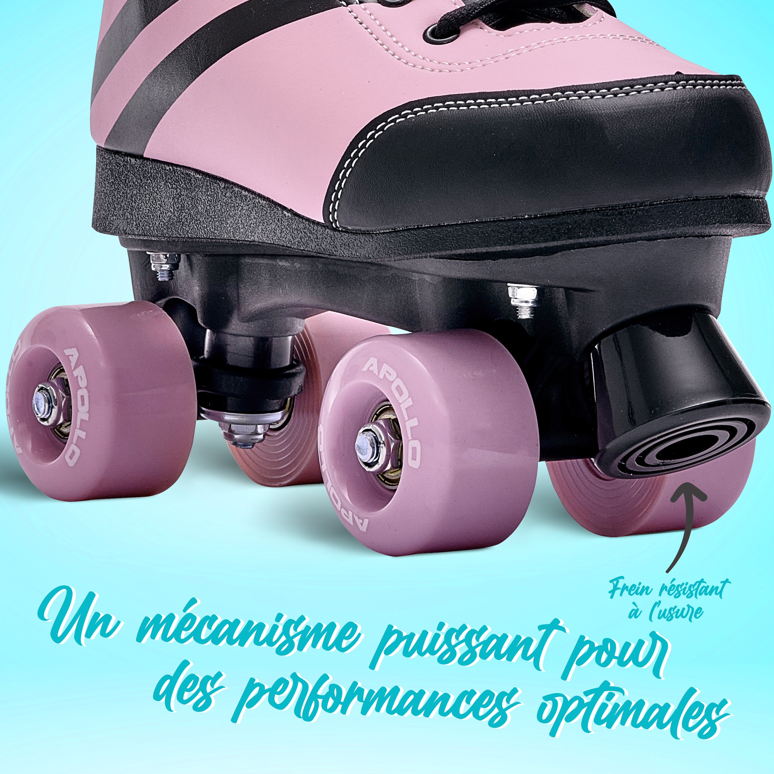 Apollo - Soft Boots patins à roulettes enfants filles disco - pointure réglable - Pink Revolution - L (39-42)