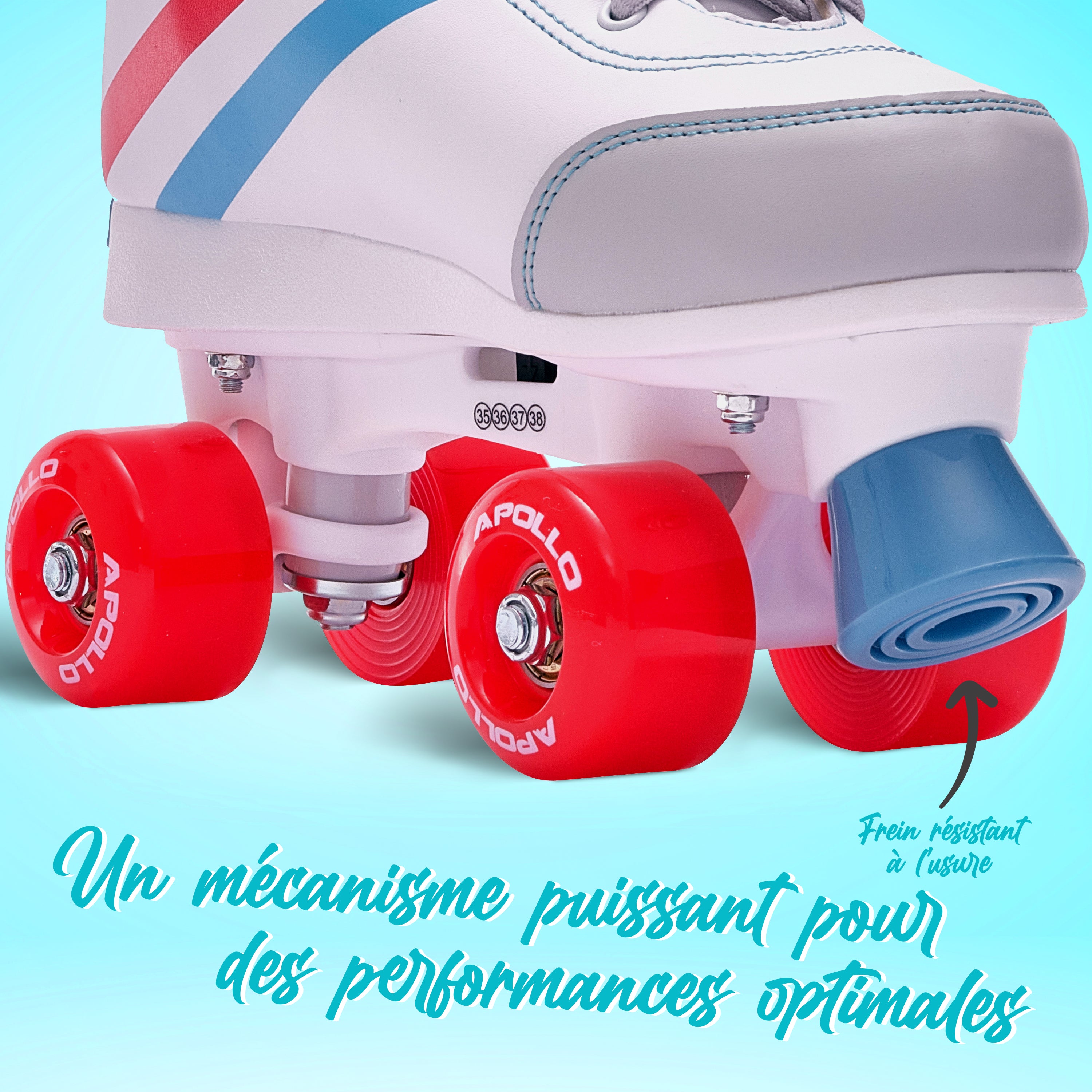 Apollo - Soft Boots patins à roulettes enfants filles disco - pointure réglable - Striker - L (39-42)