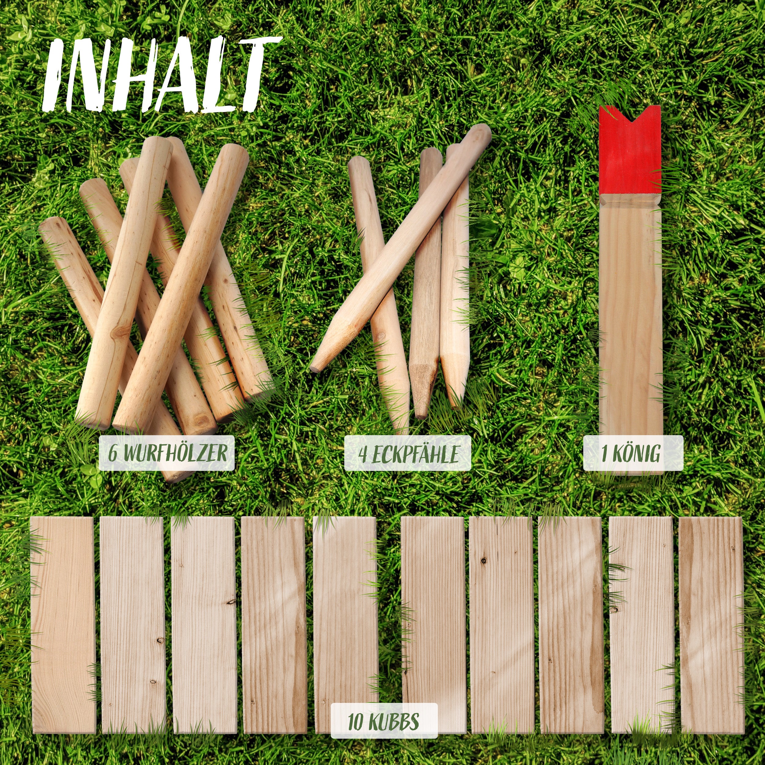Ocean5 - Kubb - Original Jeu de Société Viking - Jeu en Bois Premium Ocean5 - Kubb - Rot - 30 x 5,2 cm (H B)