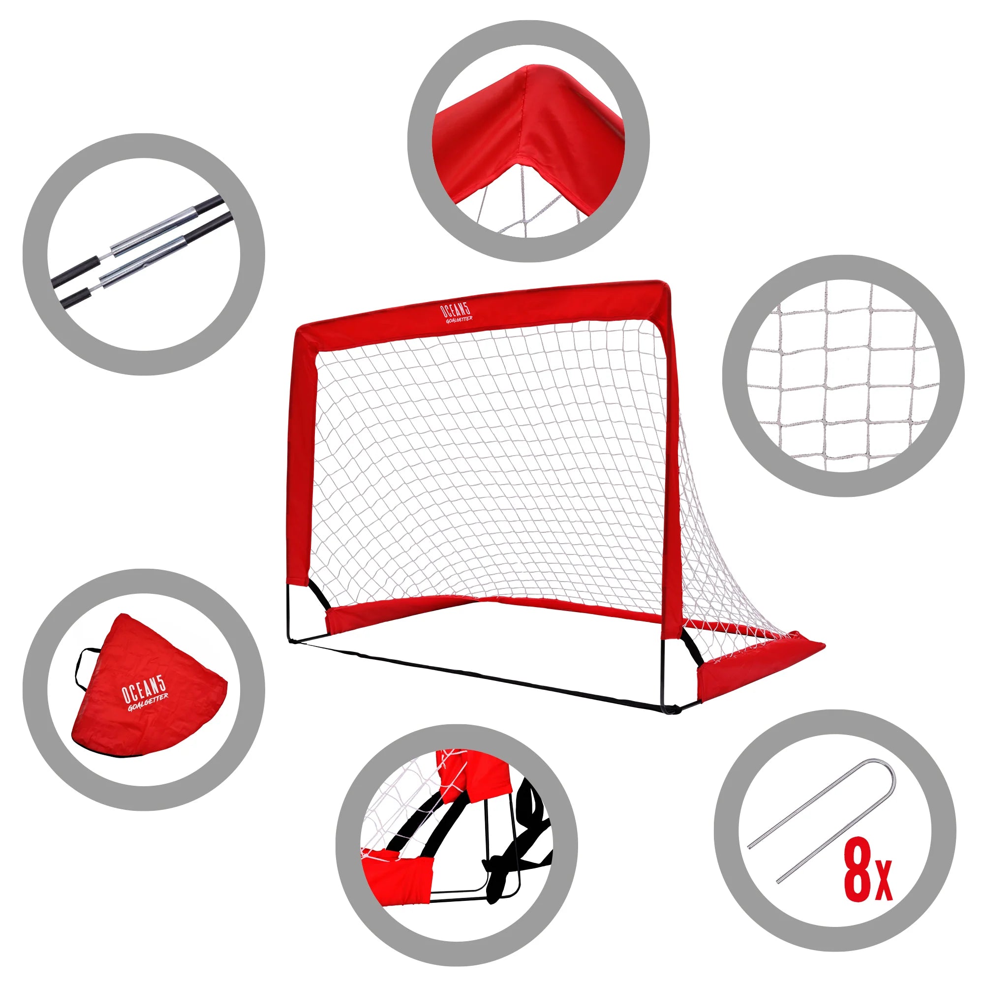 Apollo - Mini-buts « Goalgetter » – Mini-buts pliables en lot de 2 - Goalgetter - Faltbare Minitore (2er Set)