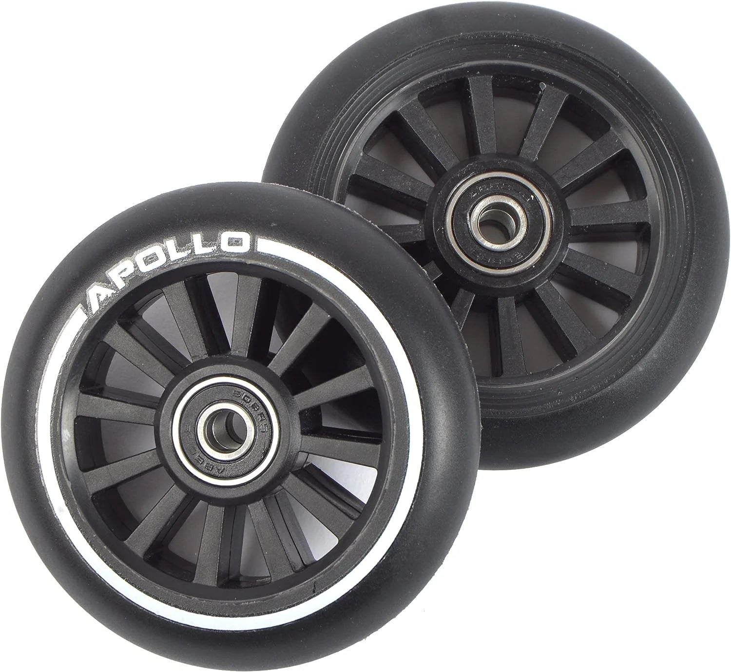 Apollo - Roues trottinette freestyle - Paire de roues série Pro 100mm - Noir - PP-Cœur
