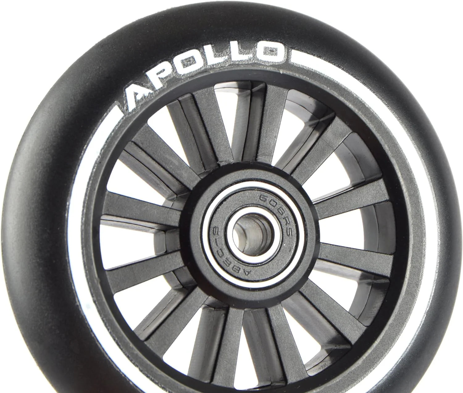 Apollo - Roues trottinette freestyle - Paire de roues série Pro 100mm - Noir - PP-Cœur