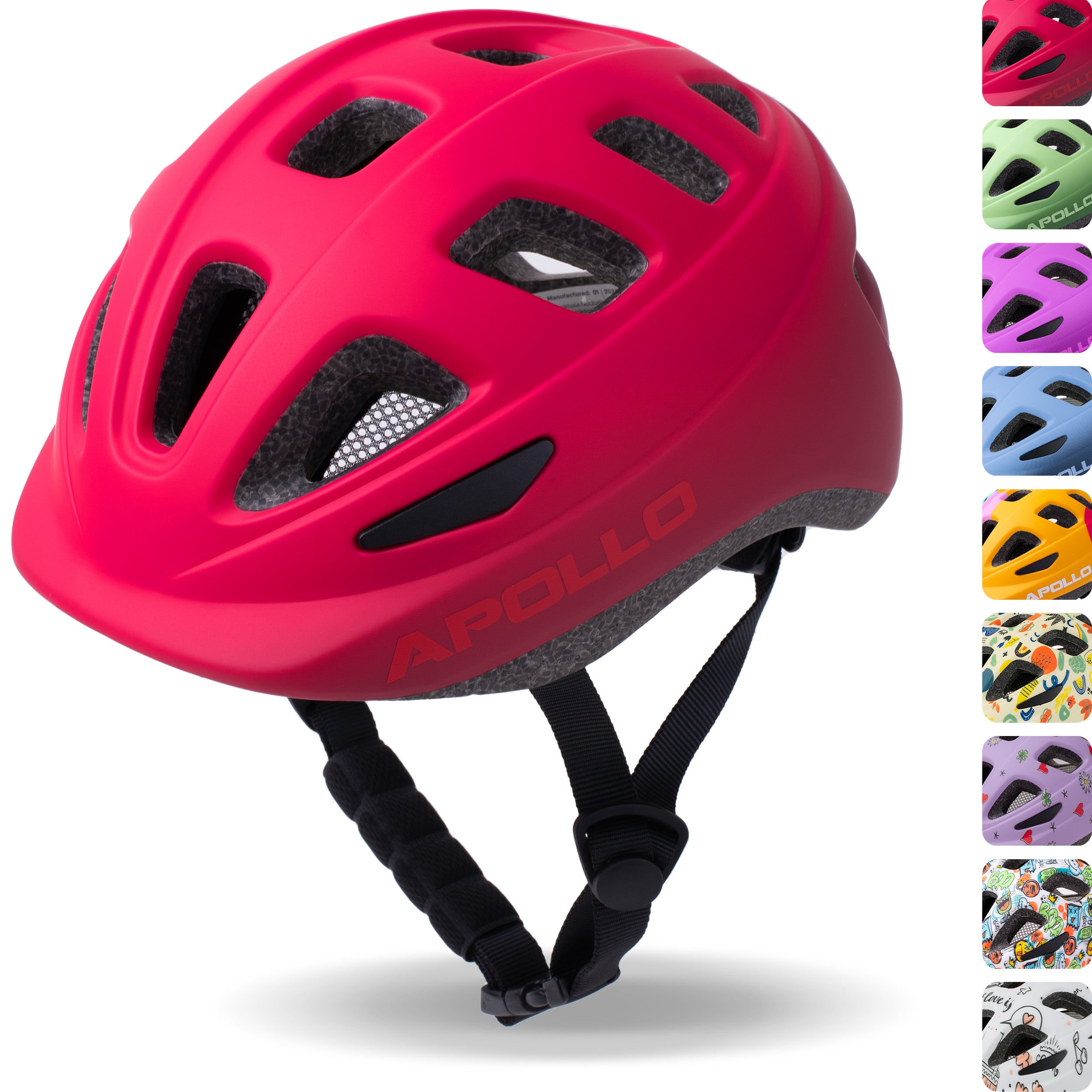 Apollo - APOLLO Casque Multisport pour Enfants et Adolescents - Red Fade