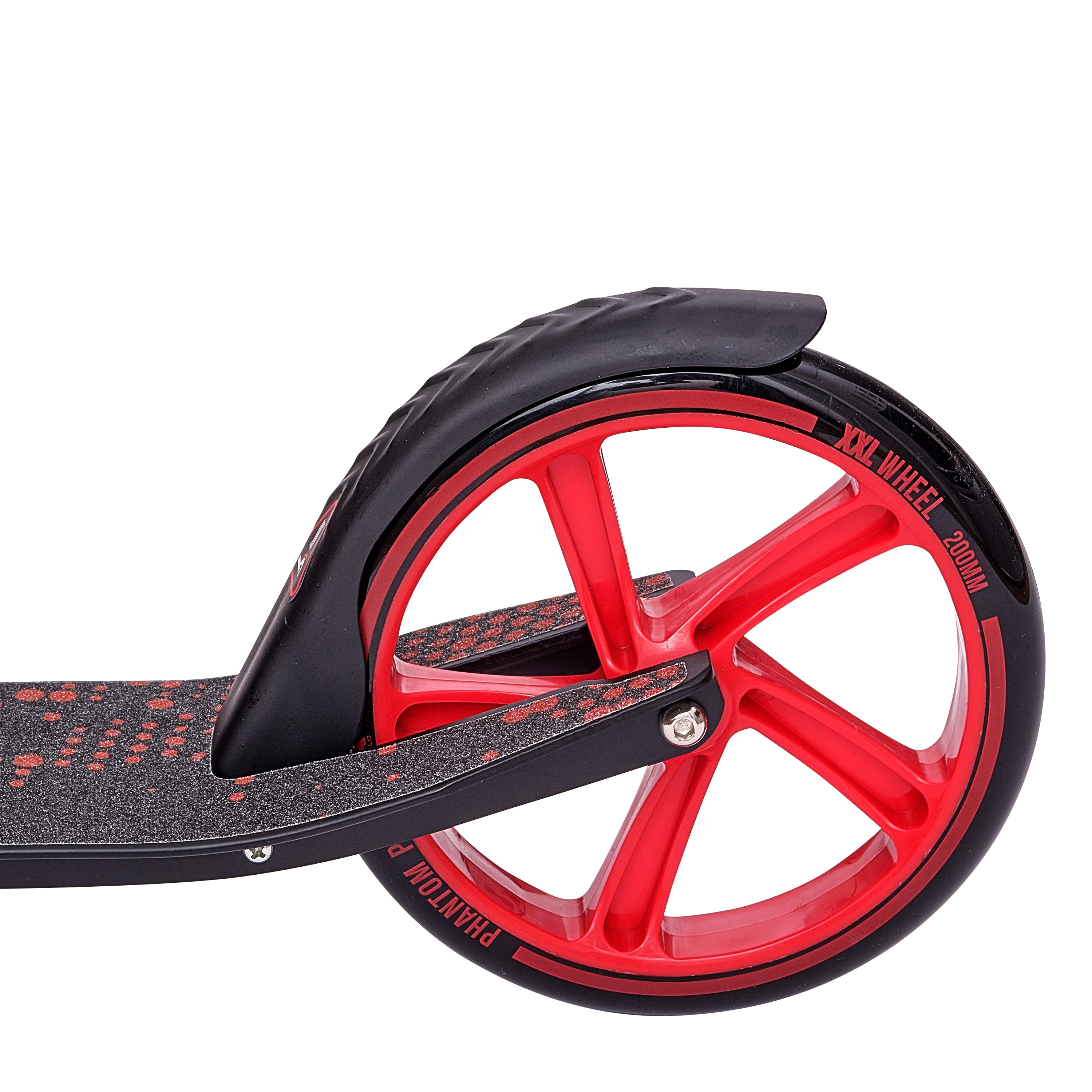 Apollo - Trottinette avec roues XXL Phantom pour adultes et enfants - 200mm - Rouge