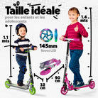 Apollo - Trottinette Skyracer - trottinette urbaine à suspension avec roues LED 145 mm - Starlight