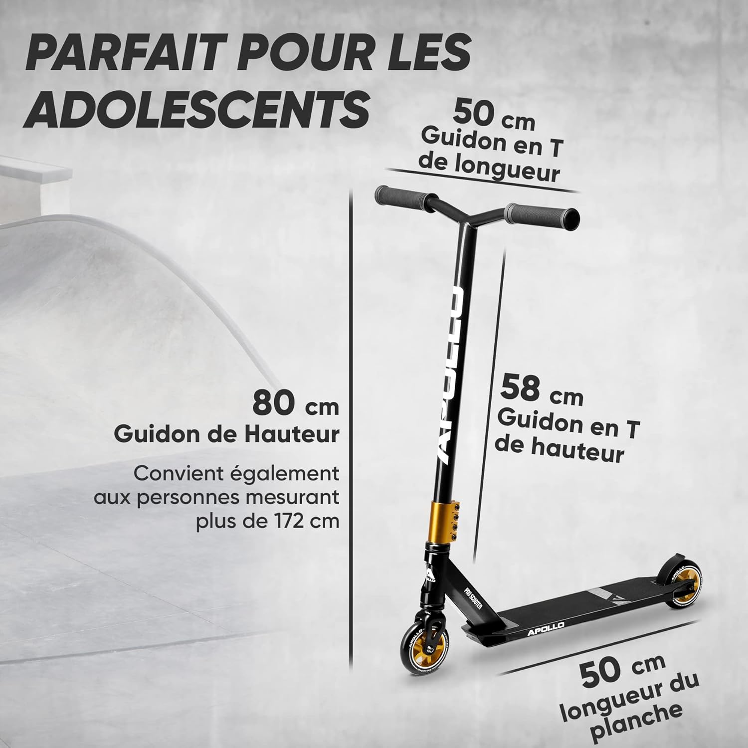 Apollo - Stunt Scooter - Star Pro - HighQuality eloxierter Profi Stunt Scooter - Noir Or