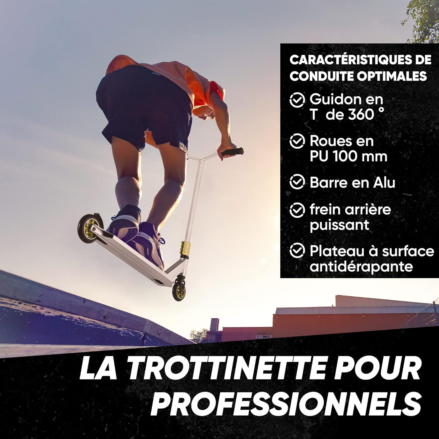 Apollo - Stunt Scooter - Star Pro - HighQuality eloxierter Profi Stunt Scooter - Blanc Or
