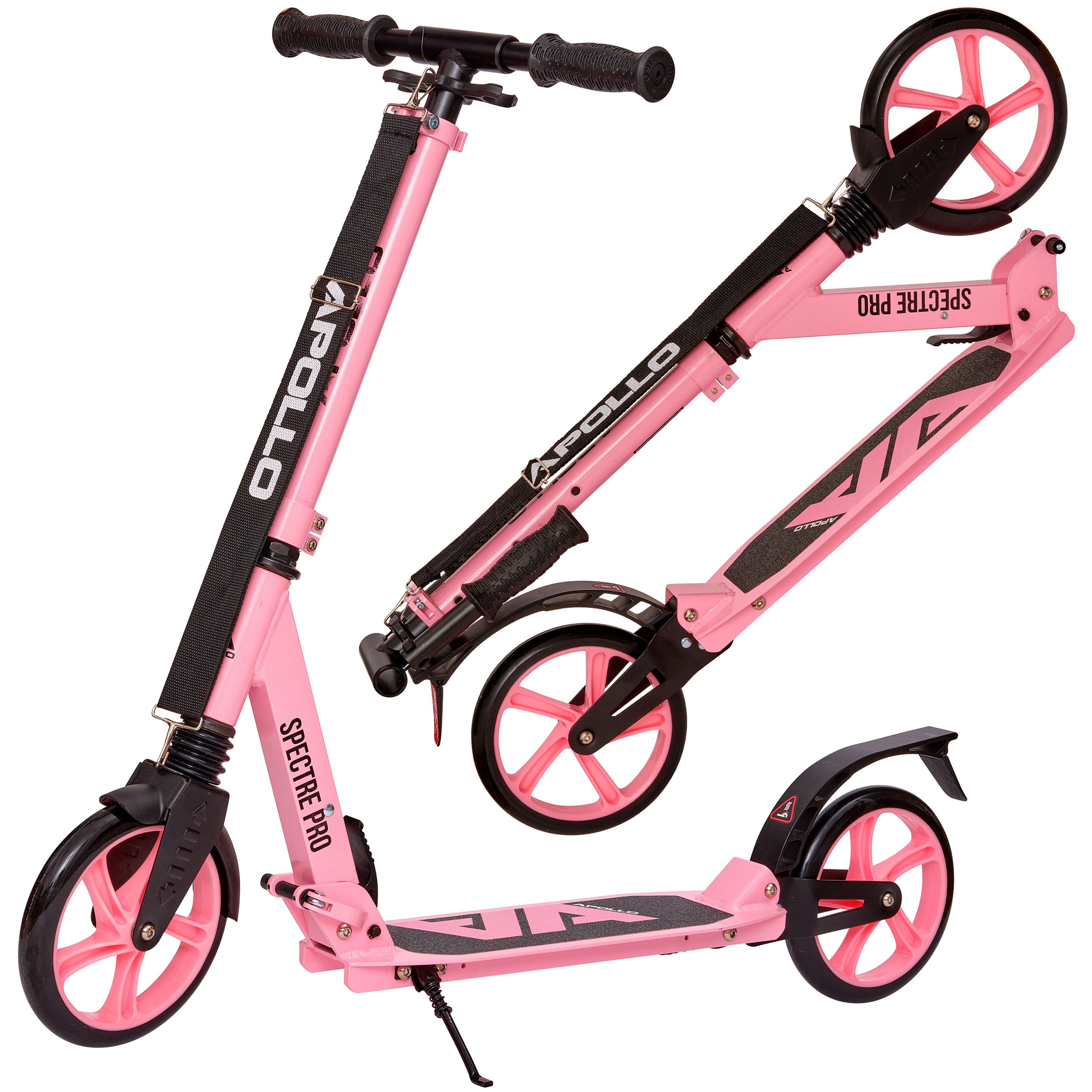 Apollo - Luxus Cityroller mit Doppelfederung "Spectre" City-Roller klapp- und verstellbar - Schwarz Rosa
