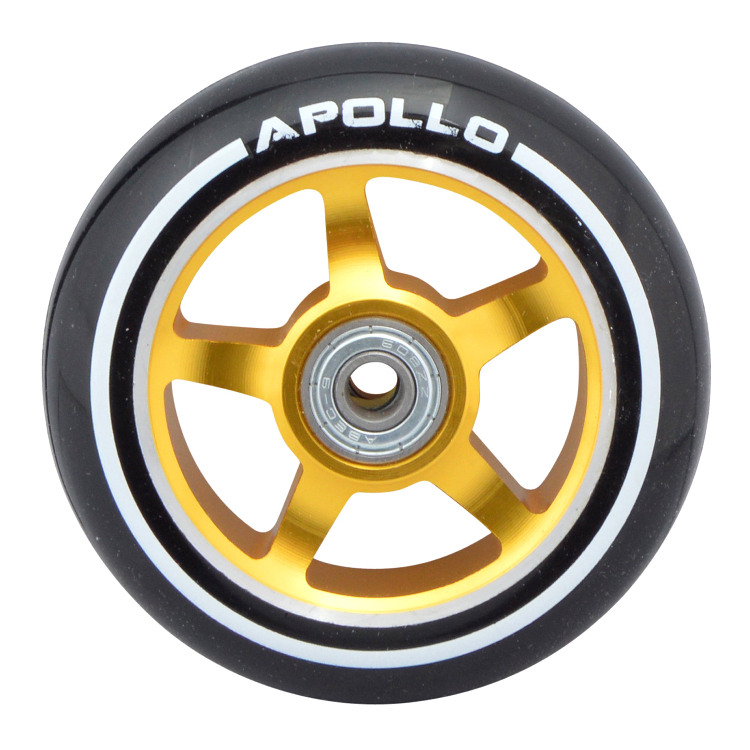 Apollo - Roues trottinette freestyle - Paire de roues série Pro 100mm - Or - ALU Cœur
