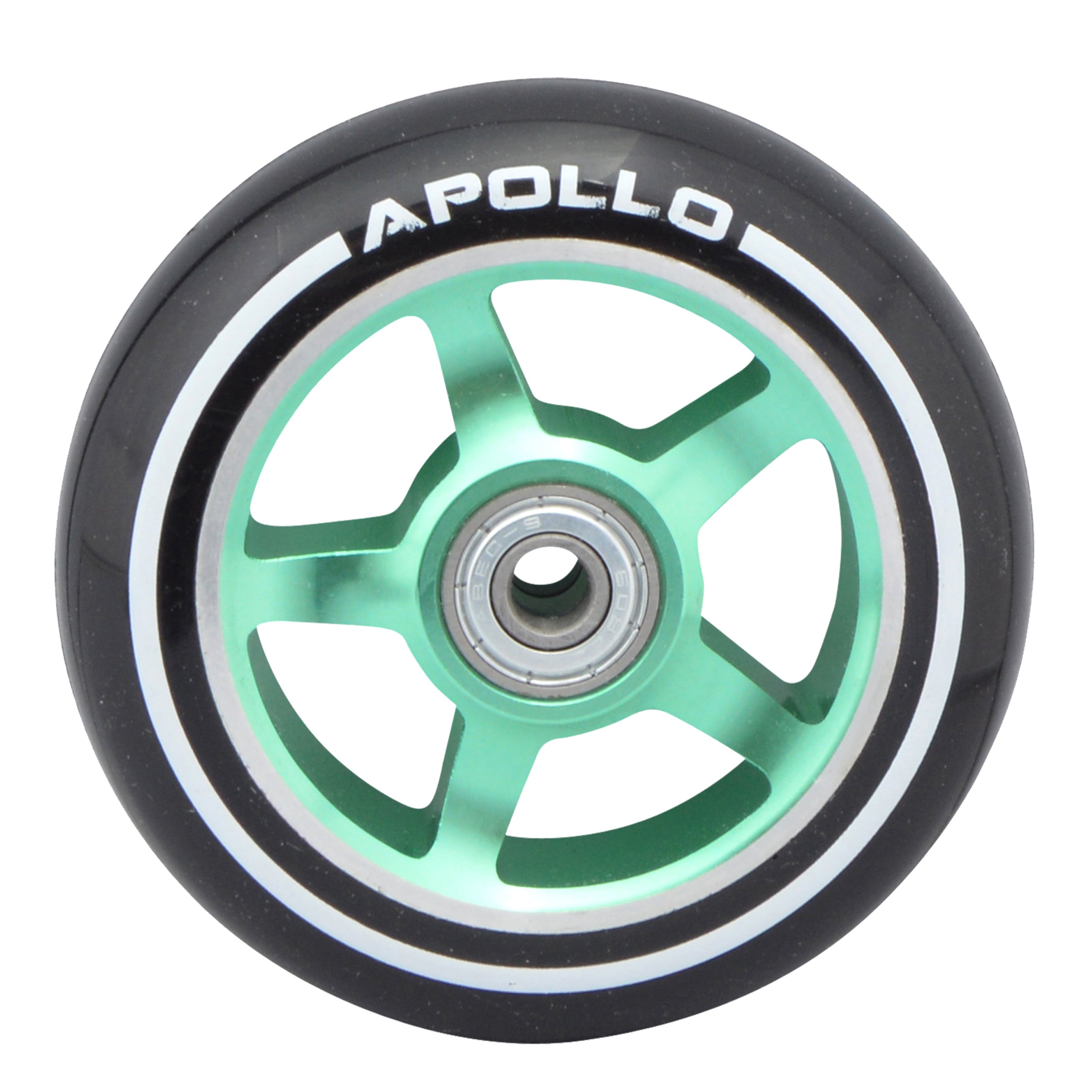 Apollo - Roues trottinette freestyle - Paire de roues série Pro 100mm - Vert - ALU Cœur