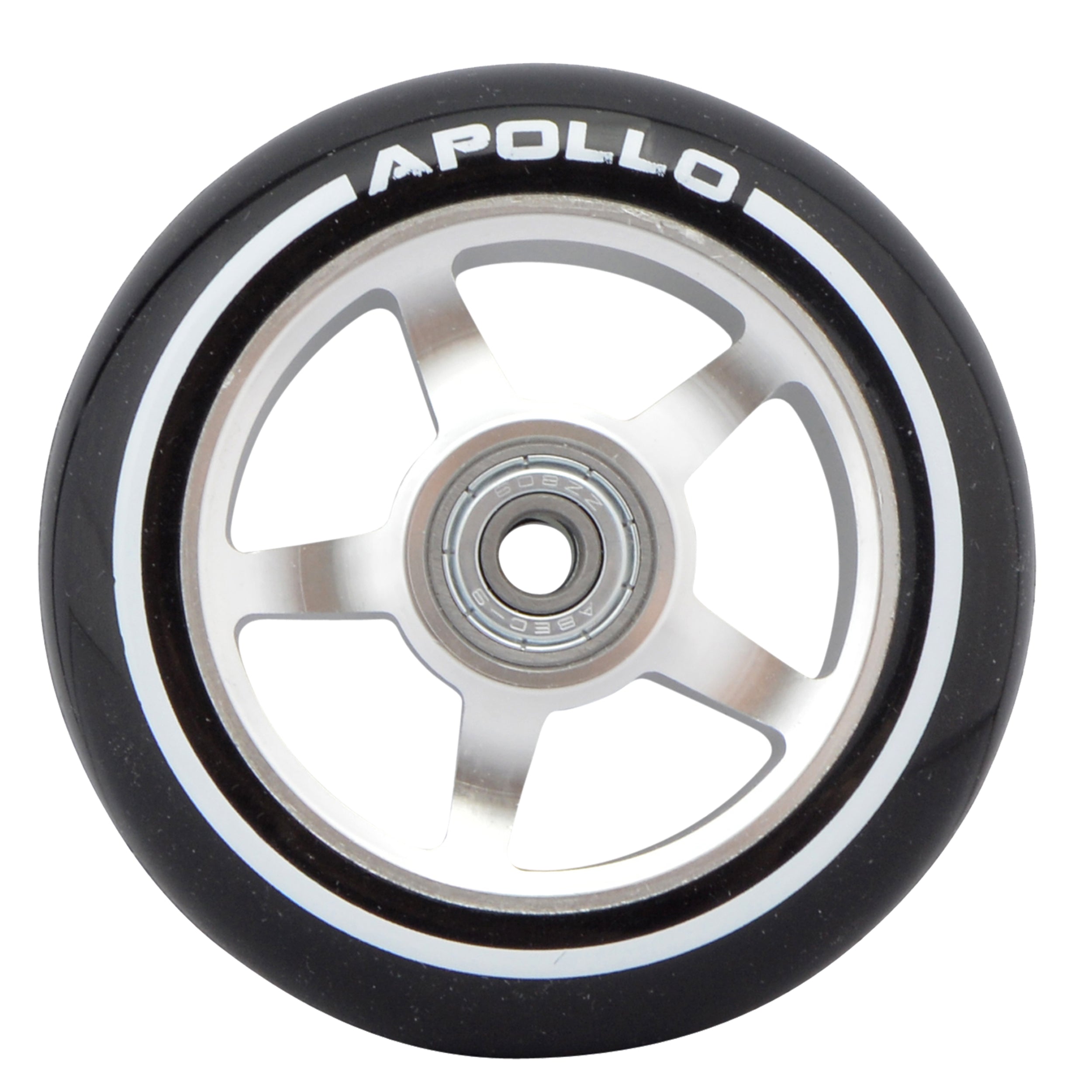 Apollo - Roues trottinette freestyle - Paire de roues série Pro 100mm - Argent - ALU Cœur