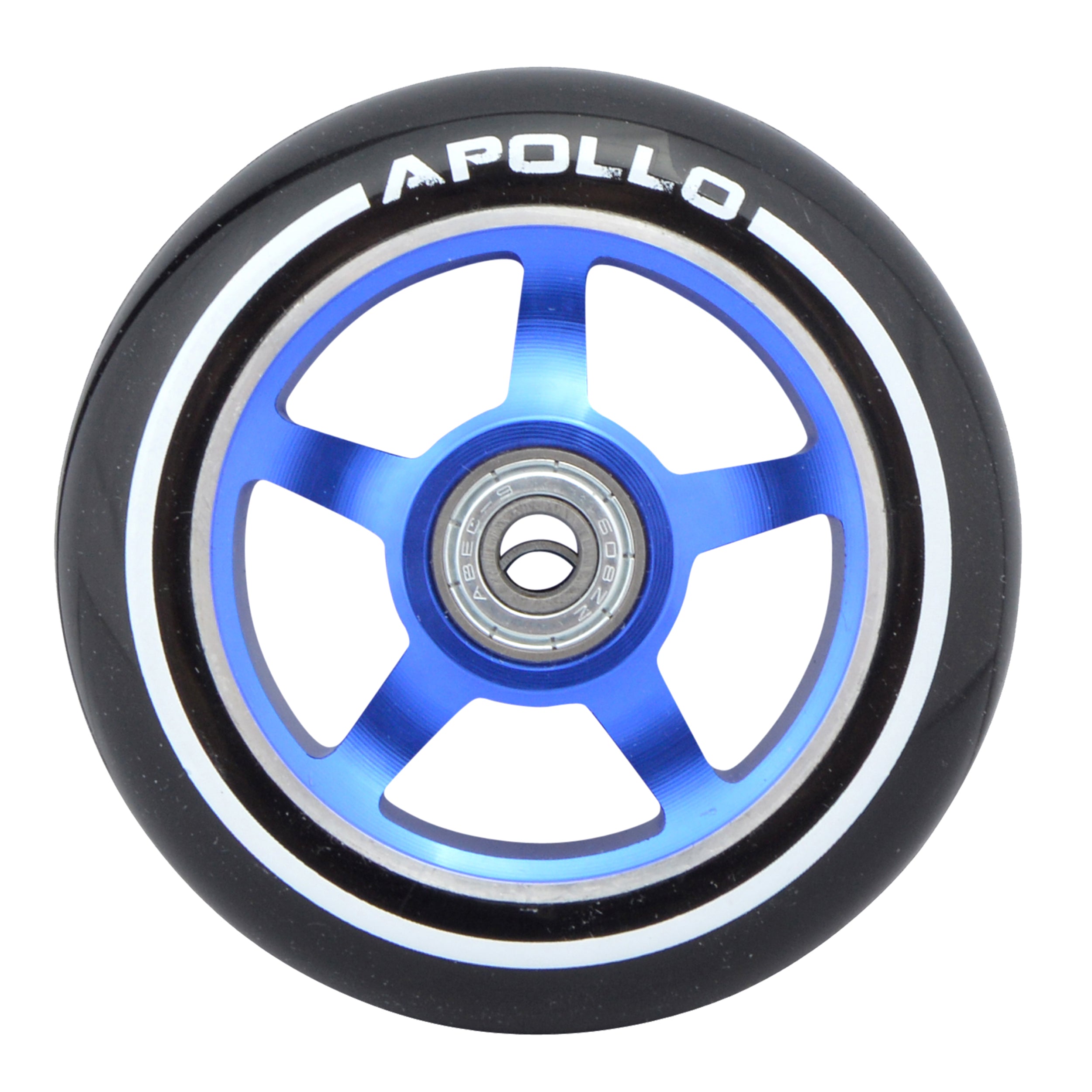 Apollo - Roues trottinette freestyle - Paire de roues série Pro 100mm - Bleu - ALU Cœur