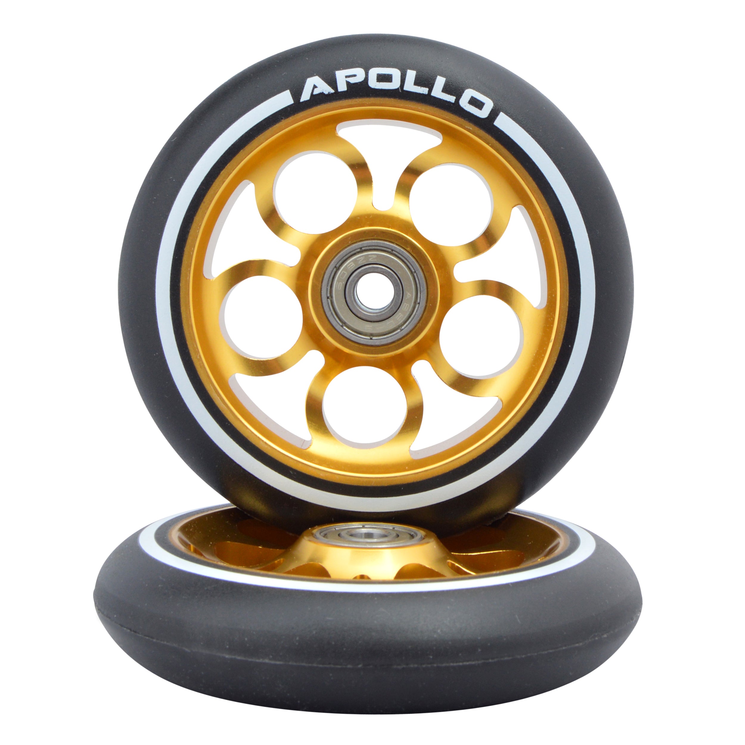 Apollo - Kit de roues de rechange pour trottinette freestyle Pro Wheels 110mm - roulements ABEC9 - Or