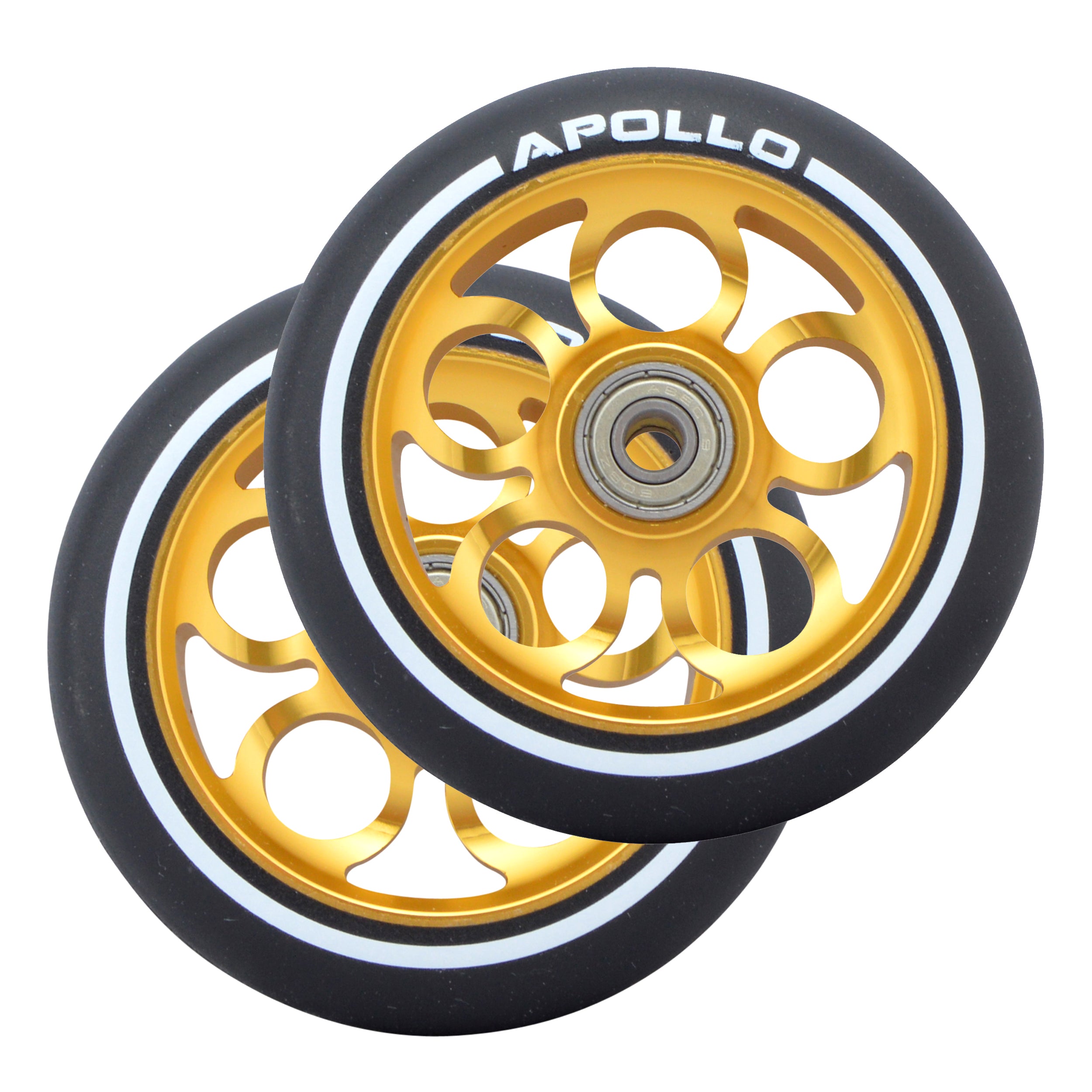 Apollo - Kit de roues de rechange pour trottinette freestyle Pro Wheels 110mm - roulements ABEC9 - Or