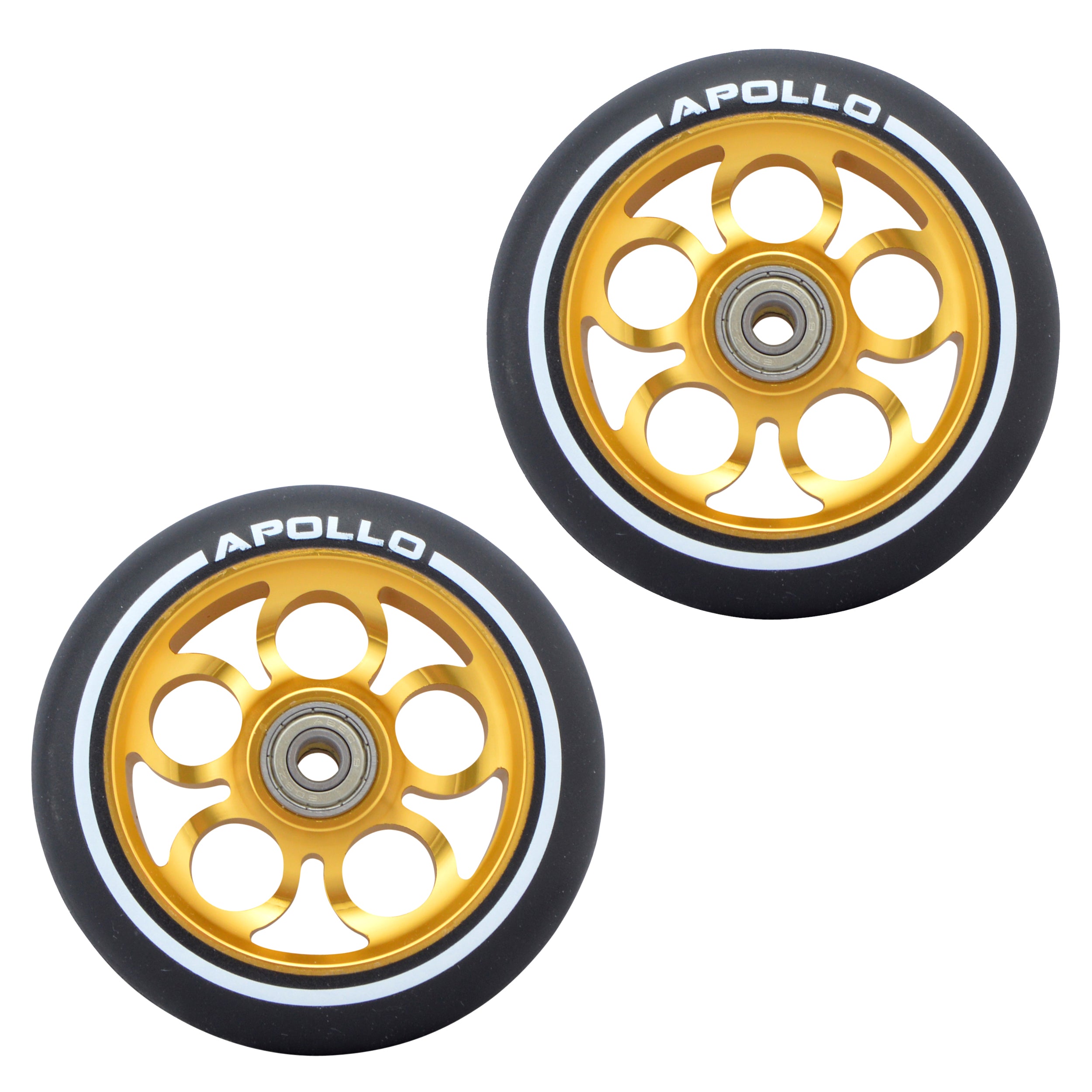 Apollo - Kit de roues de rechange pour trottinette freestyle Pro Wheels 110mm - roulements ABEC9 - Or