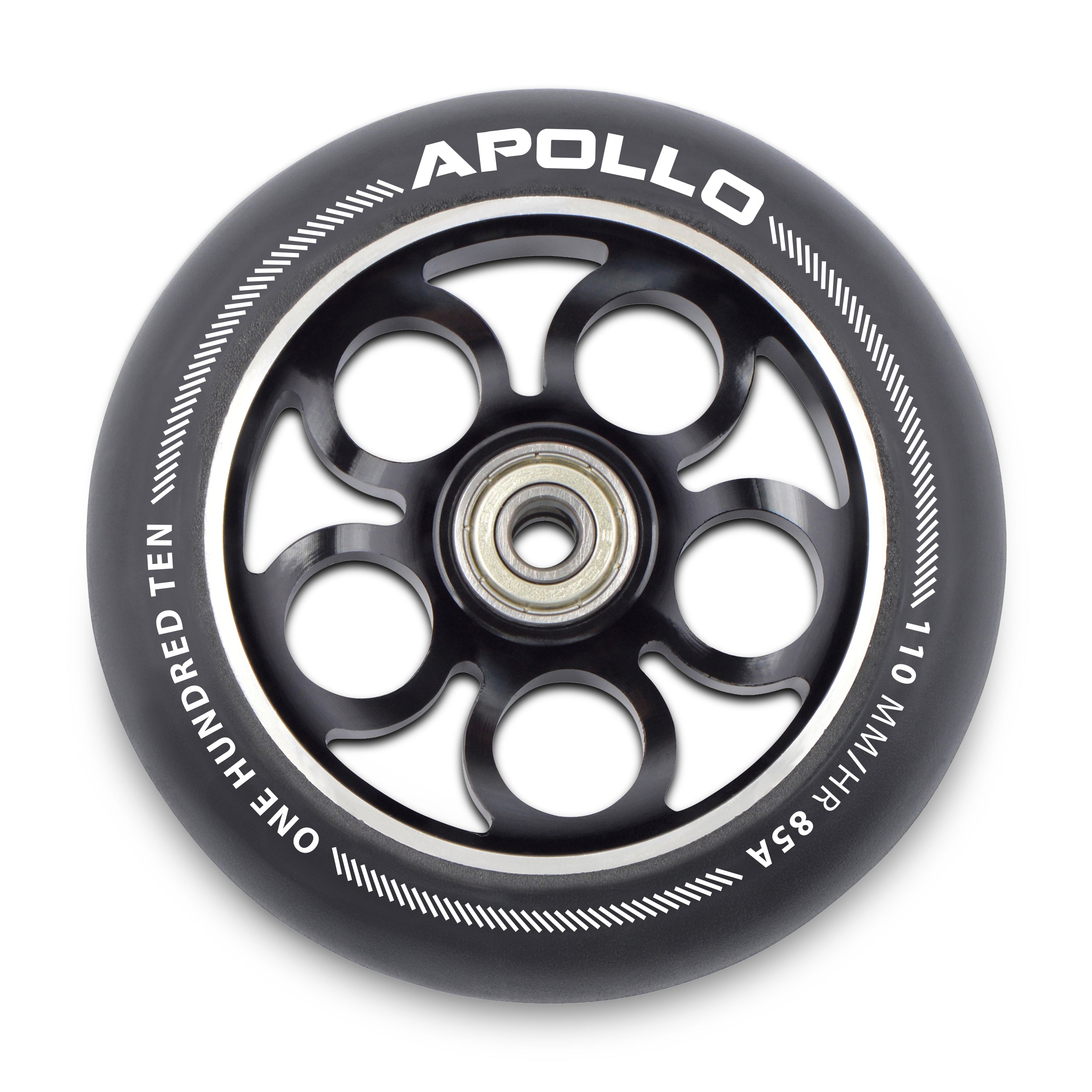 Apollo - Kit de roues de rechange pour trottinette freestyle Pro Wheels 110mm - roulements ABEC9 - Noir
