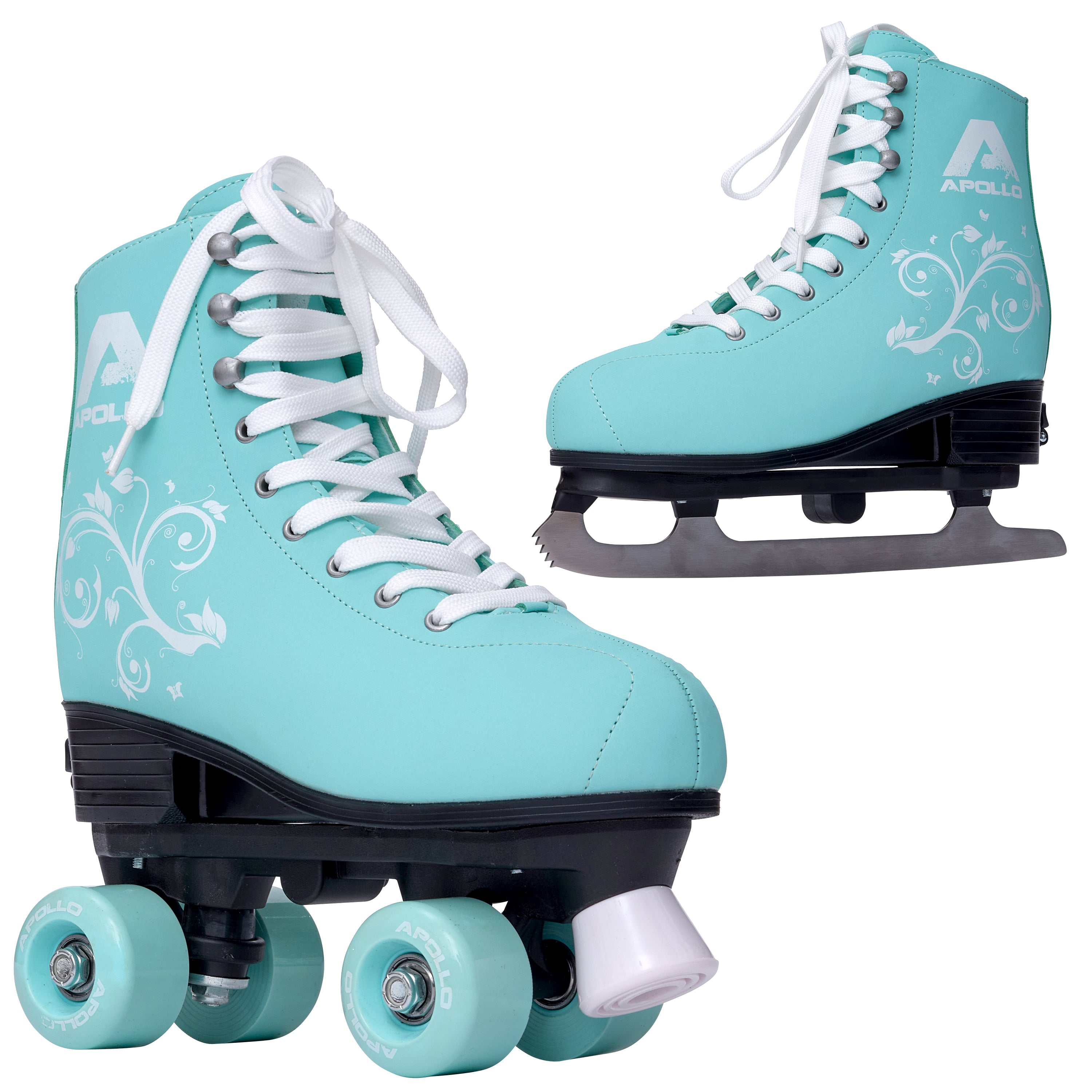 Apollo - Superskate 2 en 1 - Patins à roulettes et patins à glace - Menthe - L (39-42)