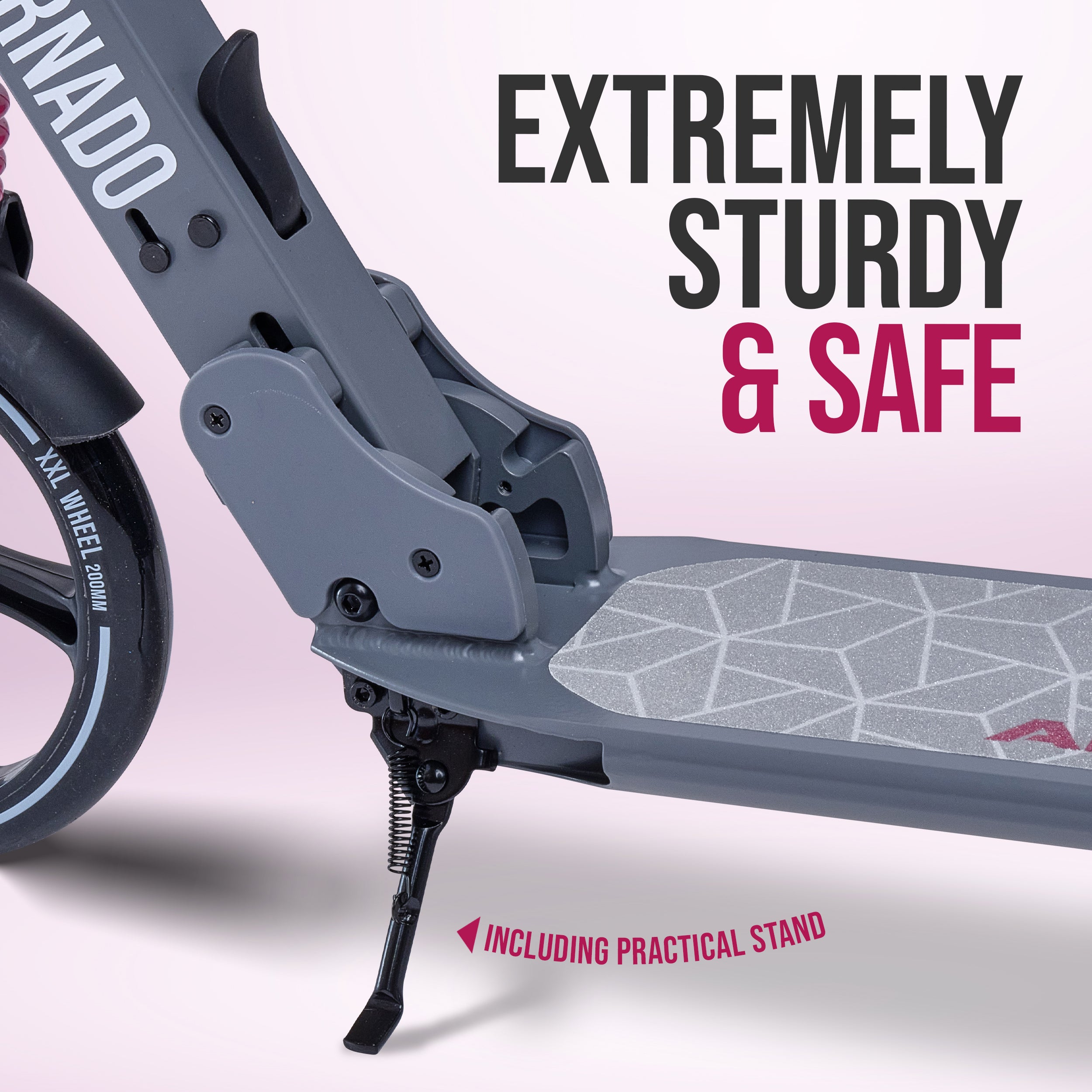 Apollo - Trottinette Apollo High End - Trottinette Tornado City avec frein et suspension - Gris Rose