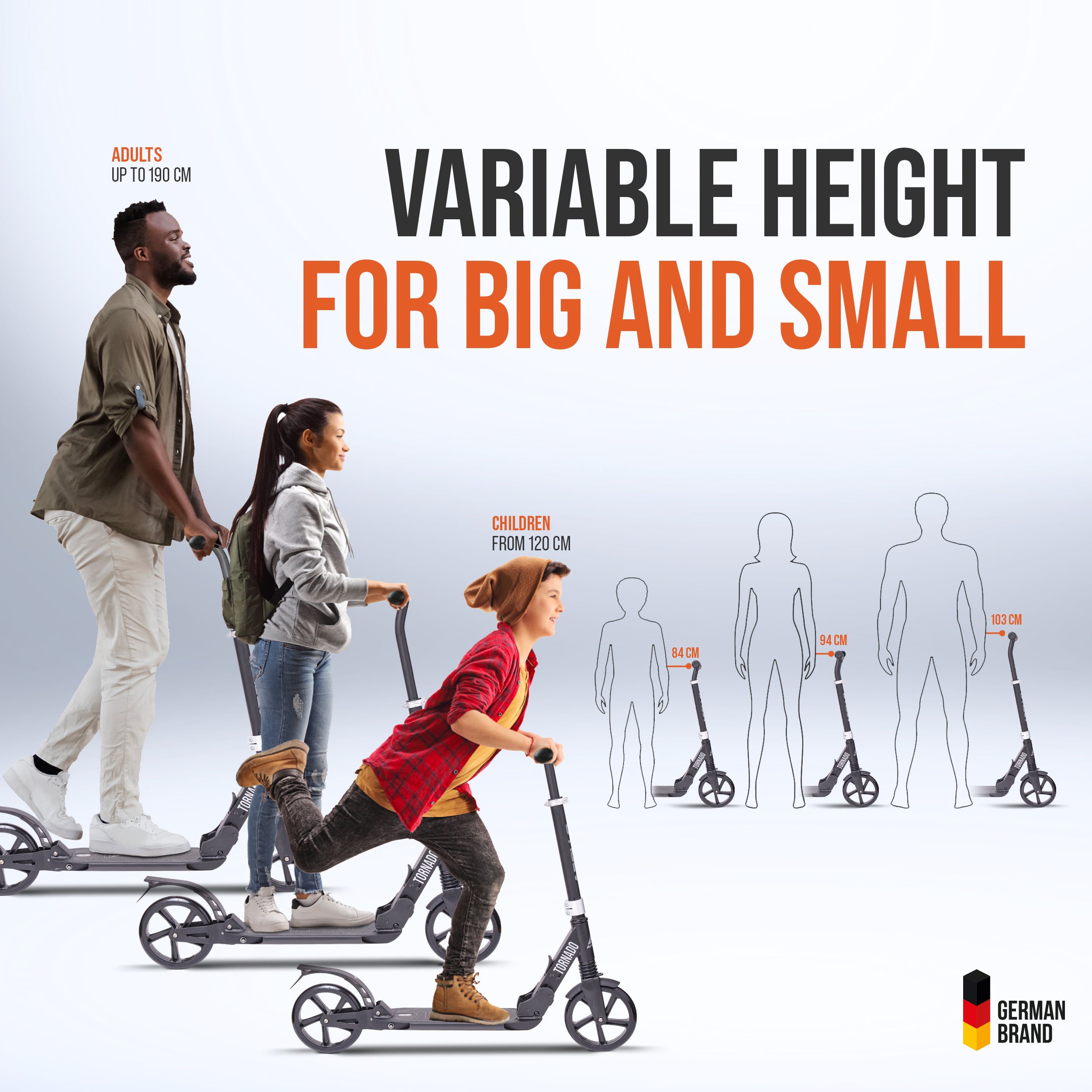 Apollo - Trottinette Apollo High End - Trottinette Tornado City avec frein et suspension - Noir Argent