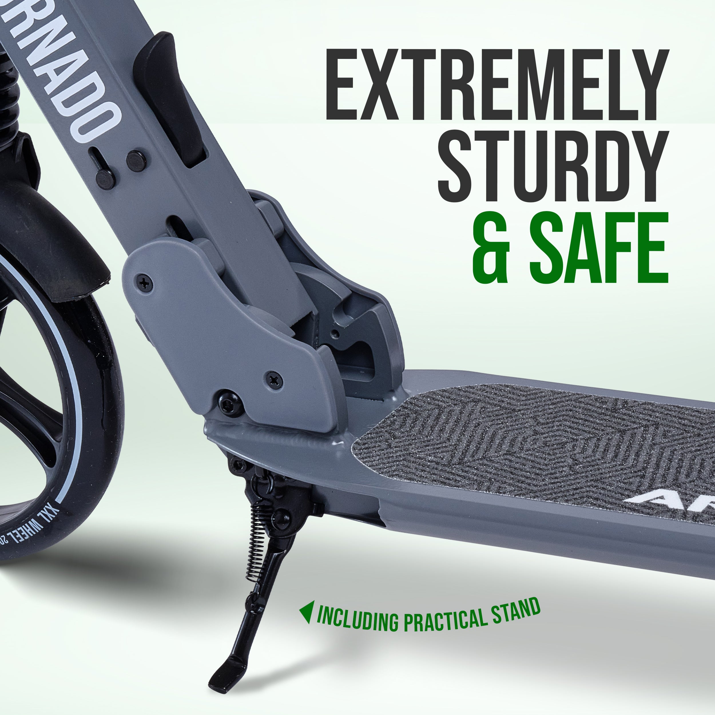 Apollo - Trottinette Apollo High End - Trottinette Tornado City avec frein et suspension - Gris Vert